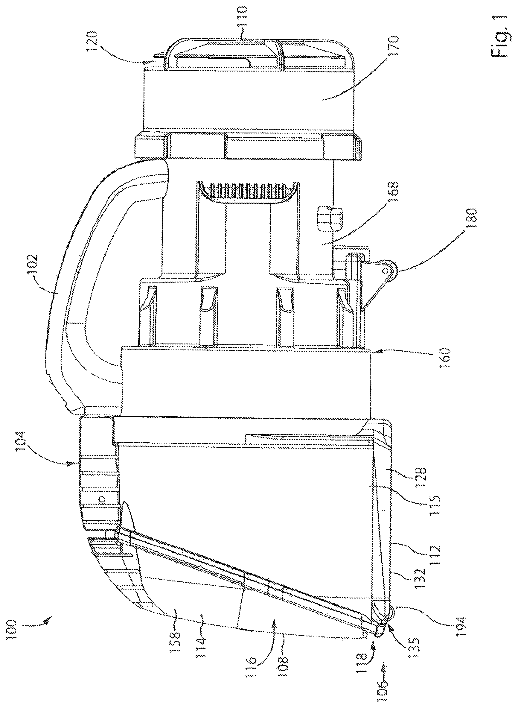 Patent US12324556 — Hand vacuum cleaner — Figure 1