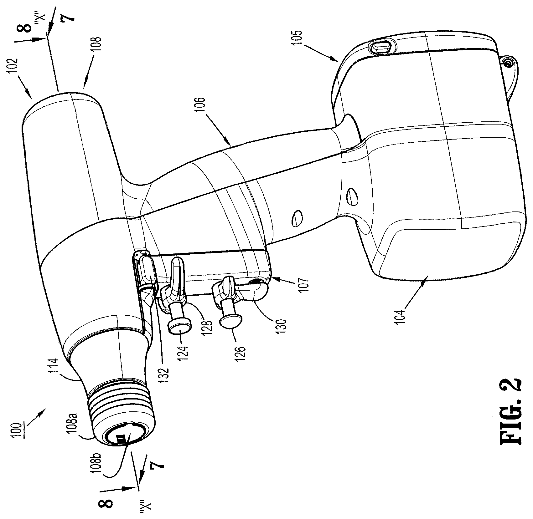 Patent US12324579 Figure 2 – Mechanisms for compensating for battery pack failure in powered surgical instruments