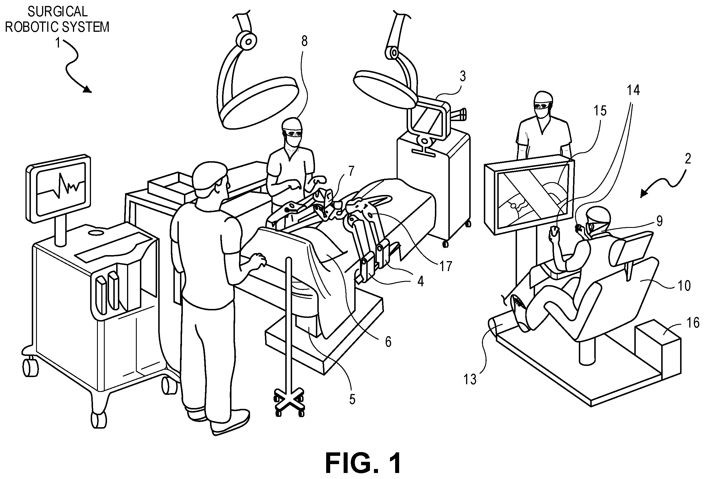 Patent US12324644 — Regulating joint space velocity of a surgical robotic arm — Figure 1