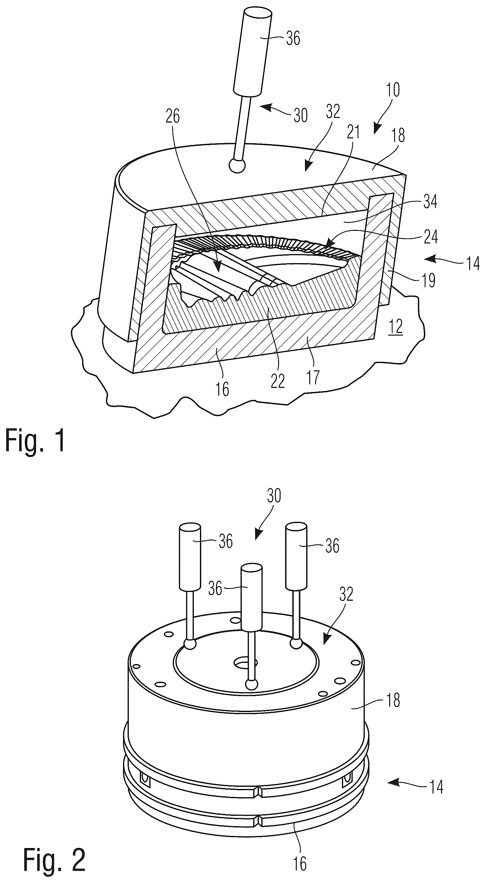 Patent US12324713 — Manufacturing device for the manufacture of a blank for a dental restoration part, method for manufacturing a blank for a dental restoration part, as well as blank — Figure 1