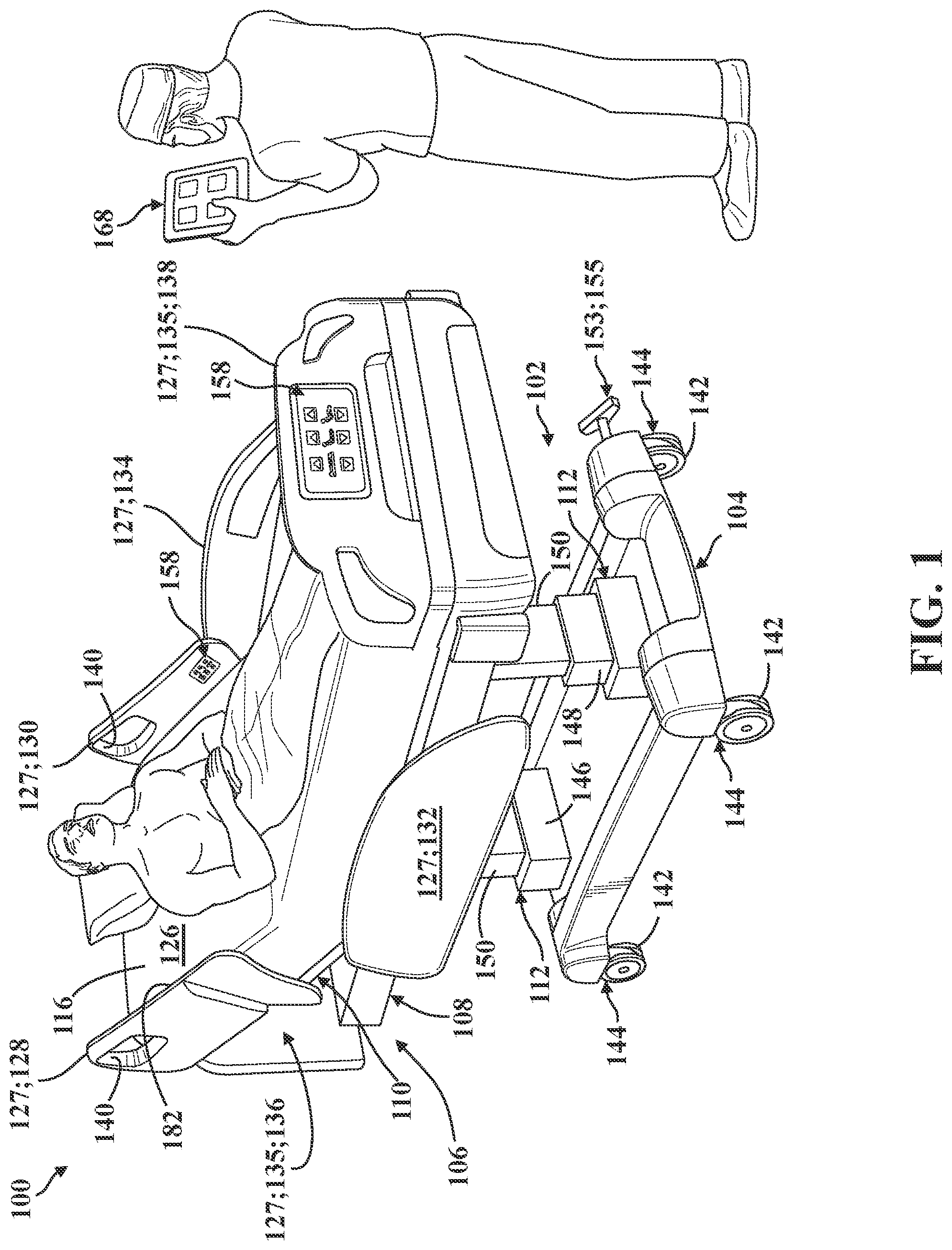 Patent US12324776 Figure 1 – Patient support apparatus for treating patients presenting behavioral health indicia
