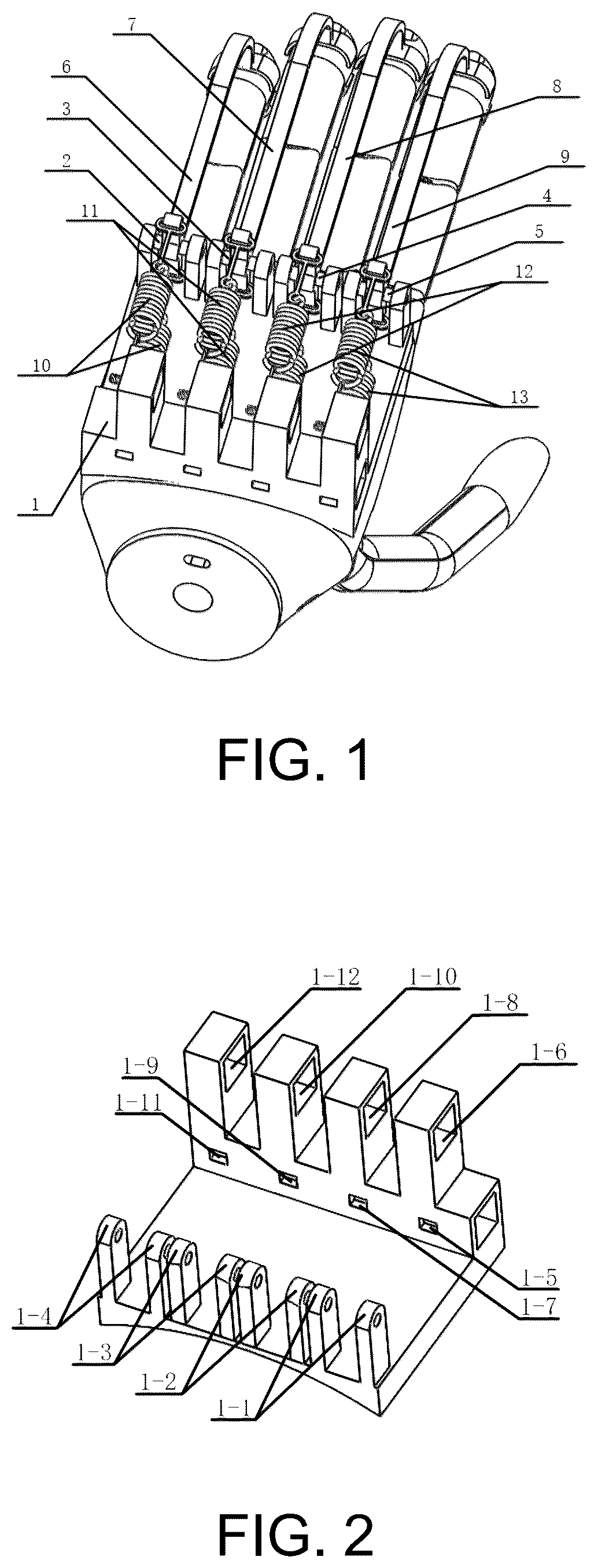 Patent US12324781 — Variable stiffness hand exoskeleton device based on antagonistic driving — Figure 1
