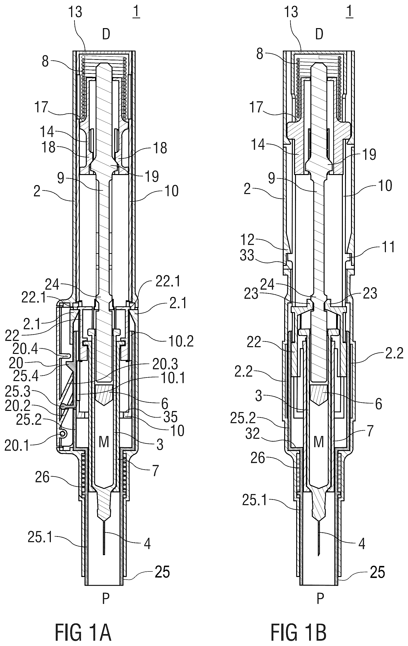 Patent US12324902 Figure 1 – Auto-injector