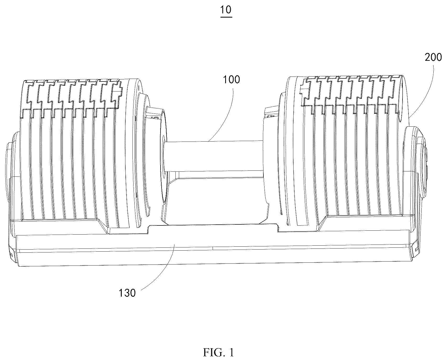 Patent US12324946 — Fast adjustable dumbbell — Figure 1