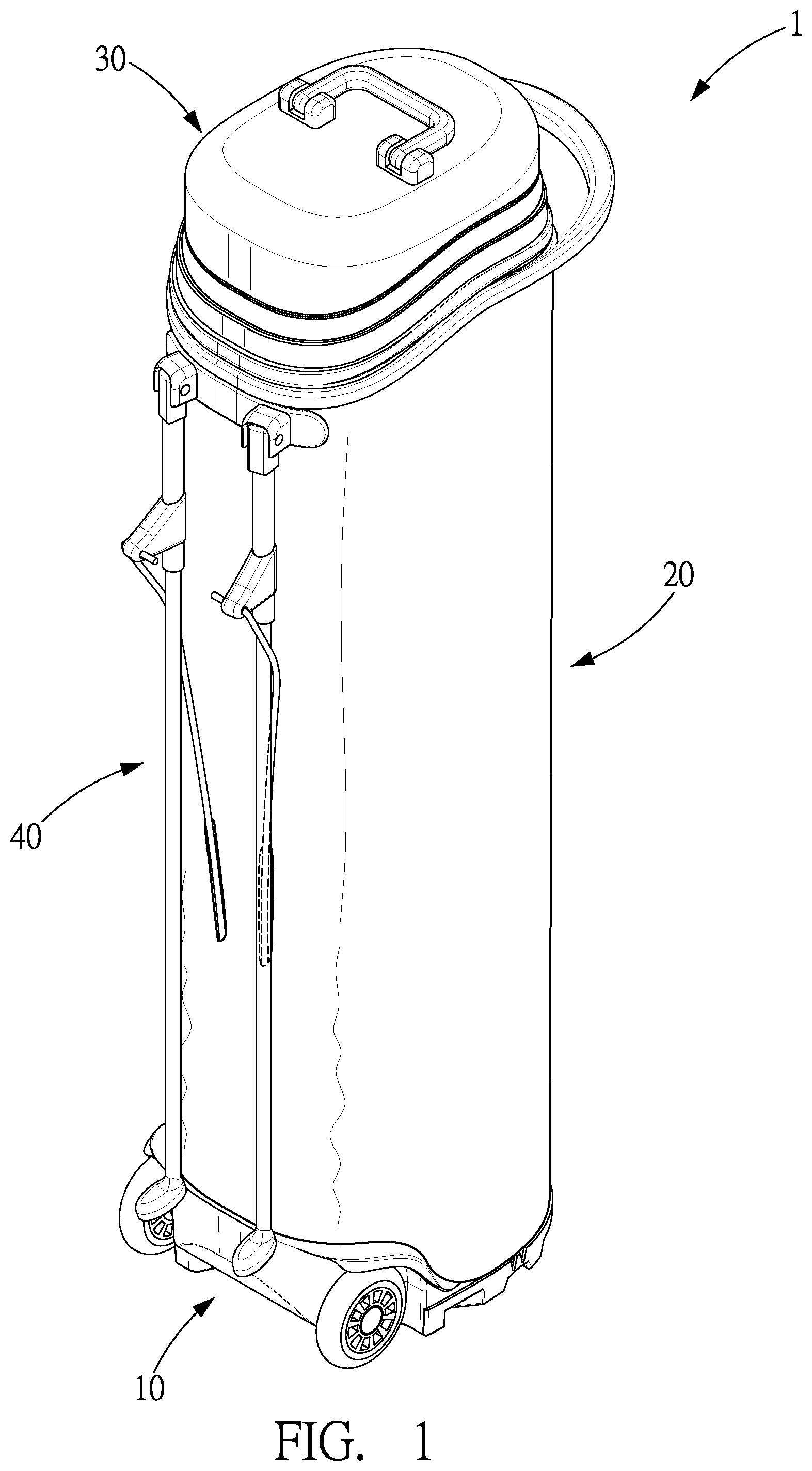 Patent US12324968 — Golf bag with retractable cover — Figure 1