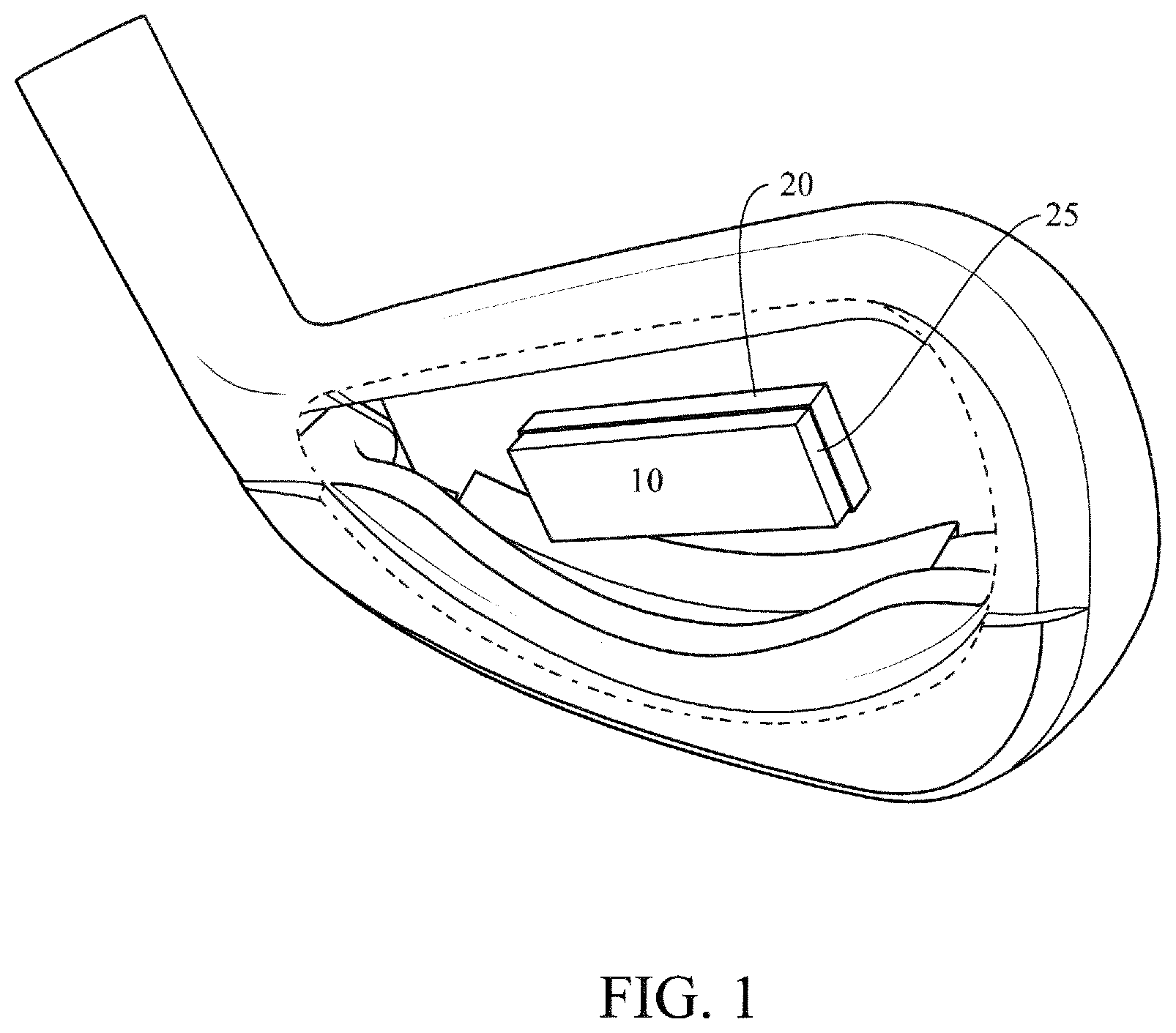 Patent US12324973 — Iron golf club with electrical components — Figure 1