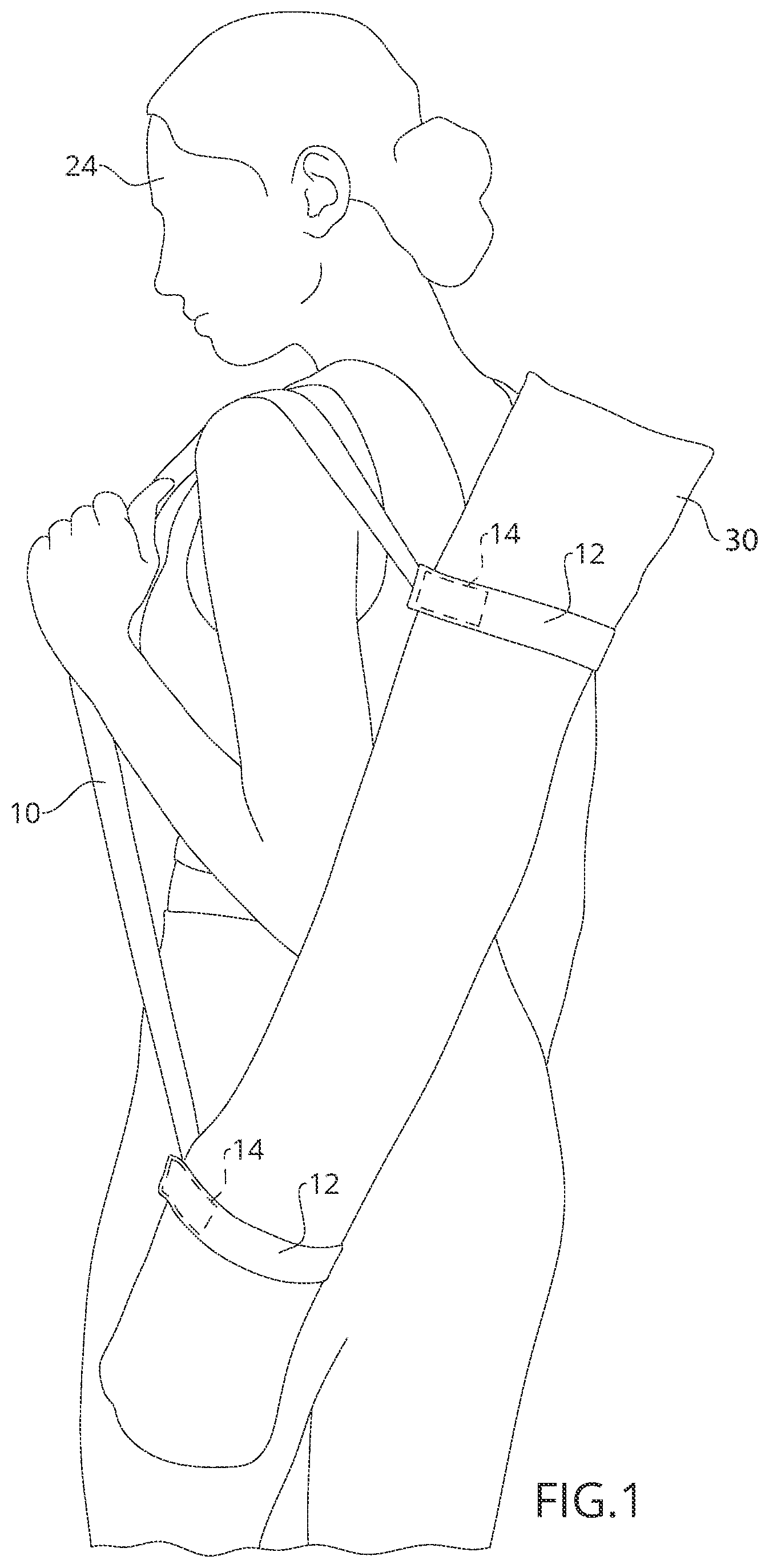 Patent US12324974 Figure 1 – Built-in carrier strap for a yoga/fitness mat