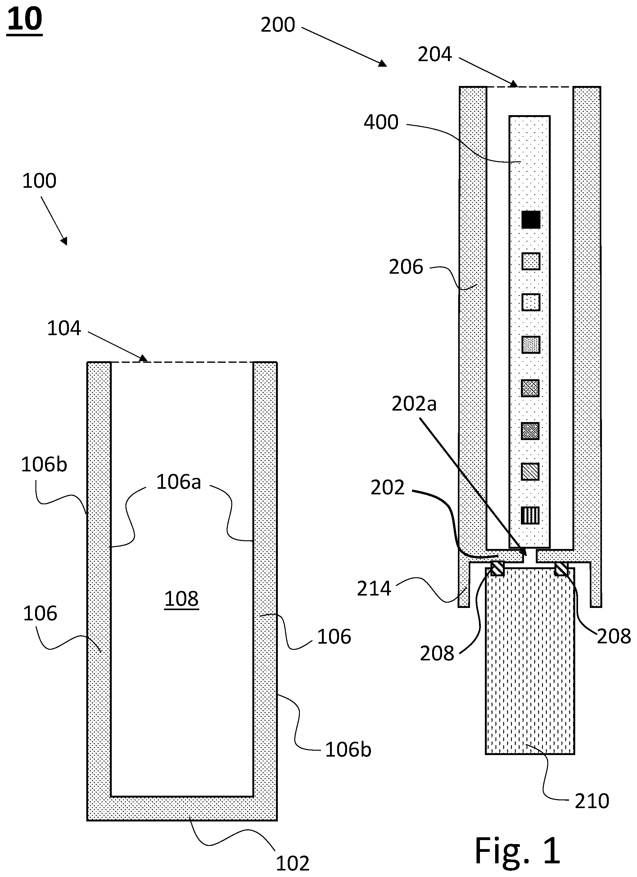 Patent US12325019 — Liquid holding assembly — Figure 1