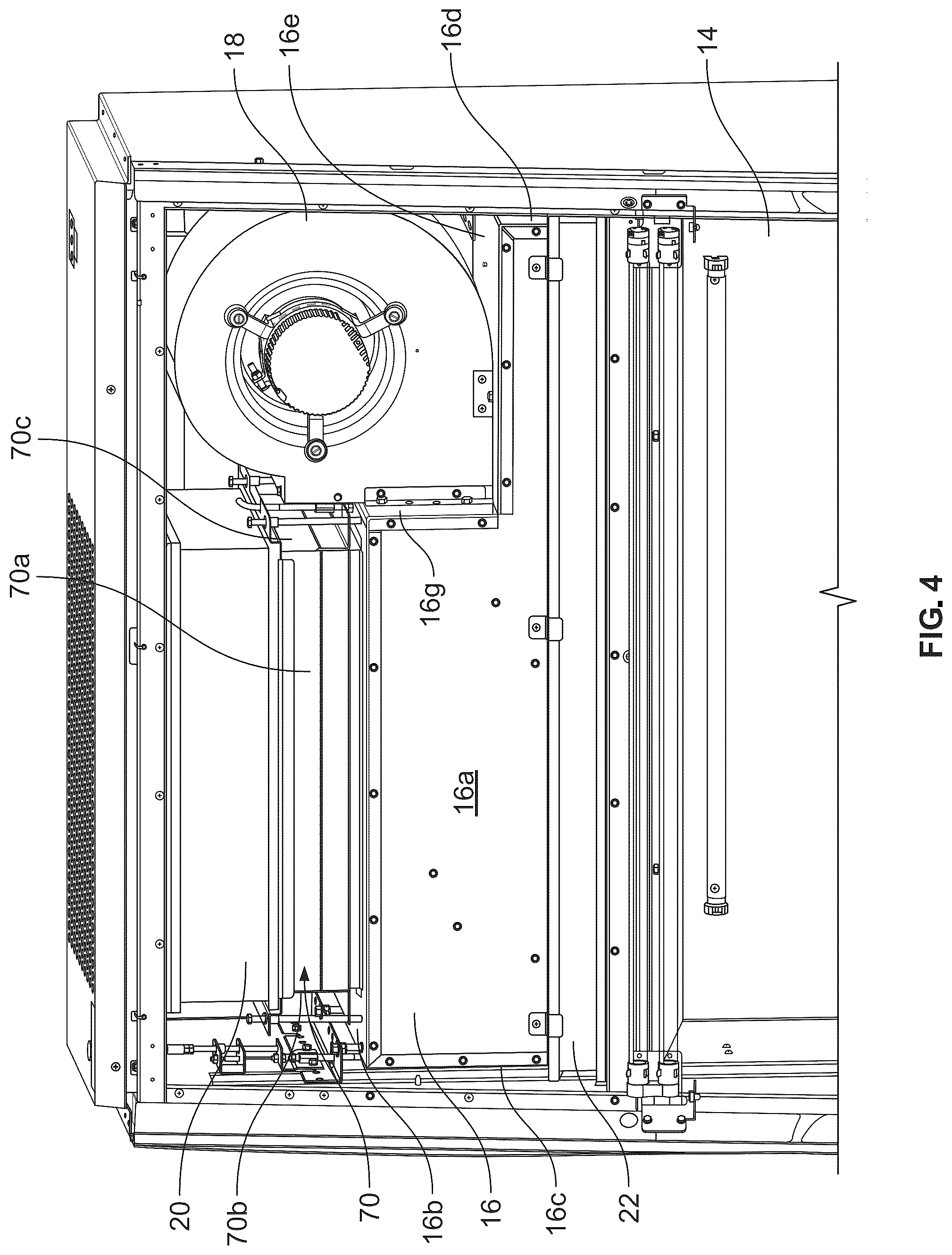Patent US12325052 — Biosafety cabinet with divided plenum — Figure 1