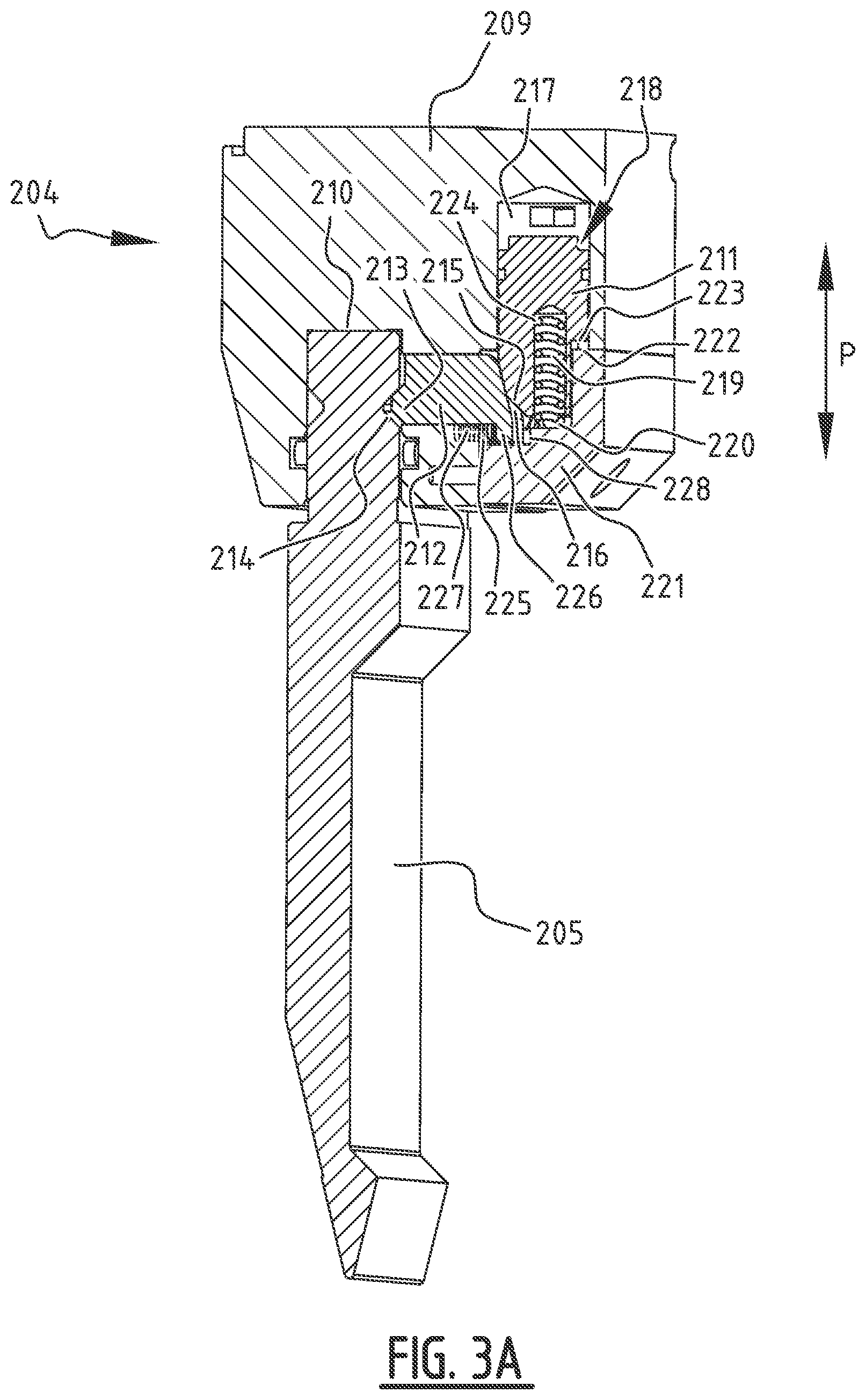 Patent US12325057 Figure 3 – Clamping system for a press brake having a first biasing means acting on an actuating member and press brake comprising such a clamping system