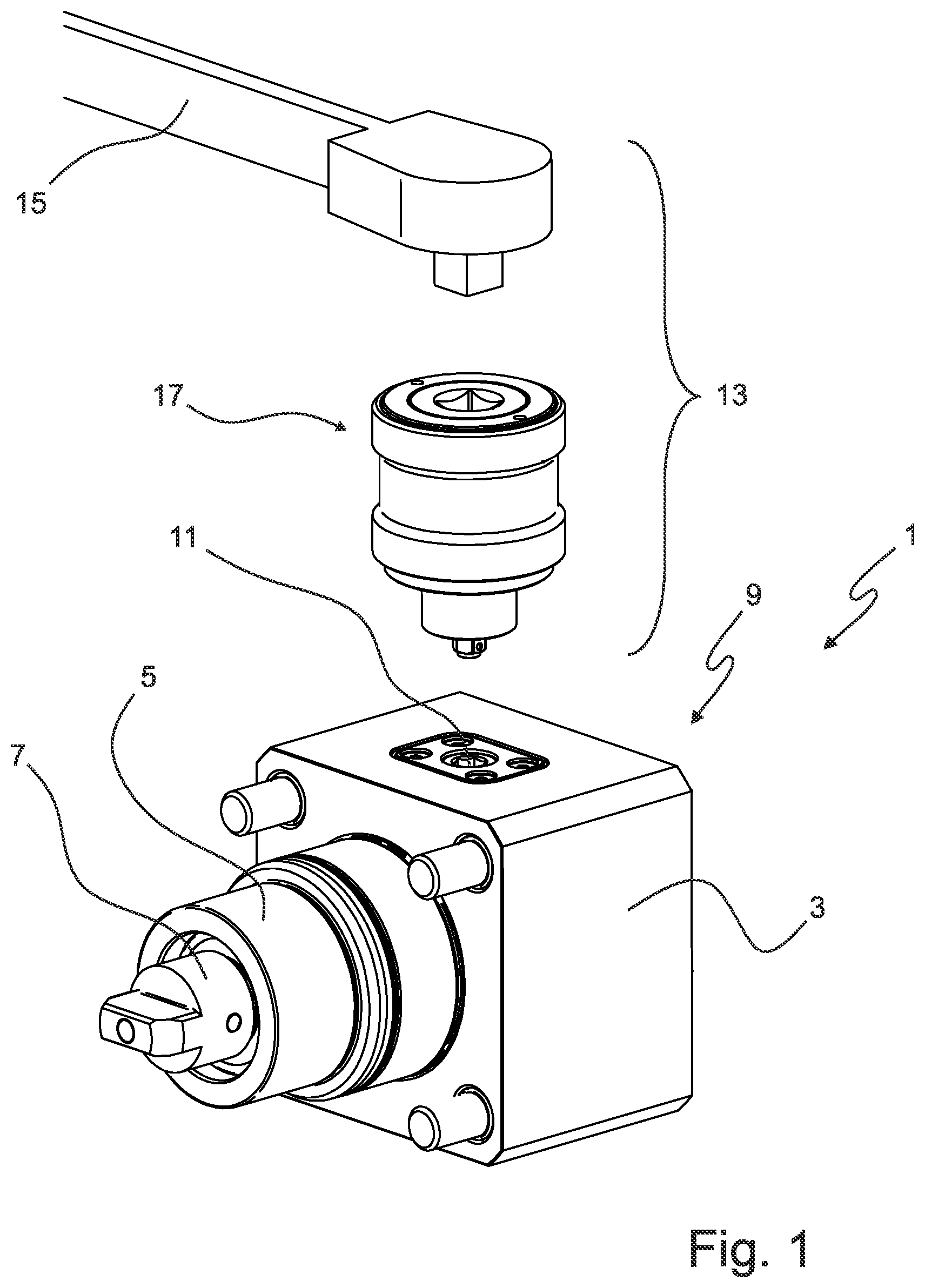 Patent US12325076 — Operating key for stationary and driven tool holders — Figure 1