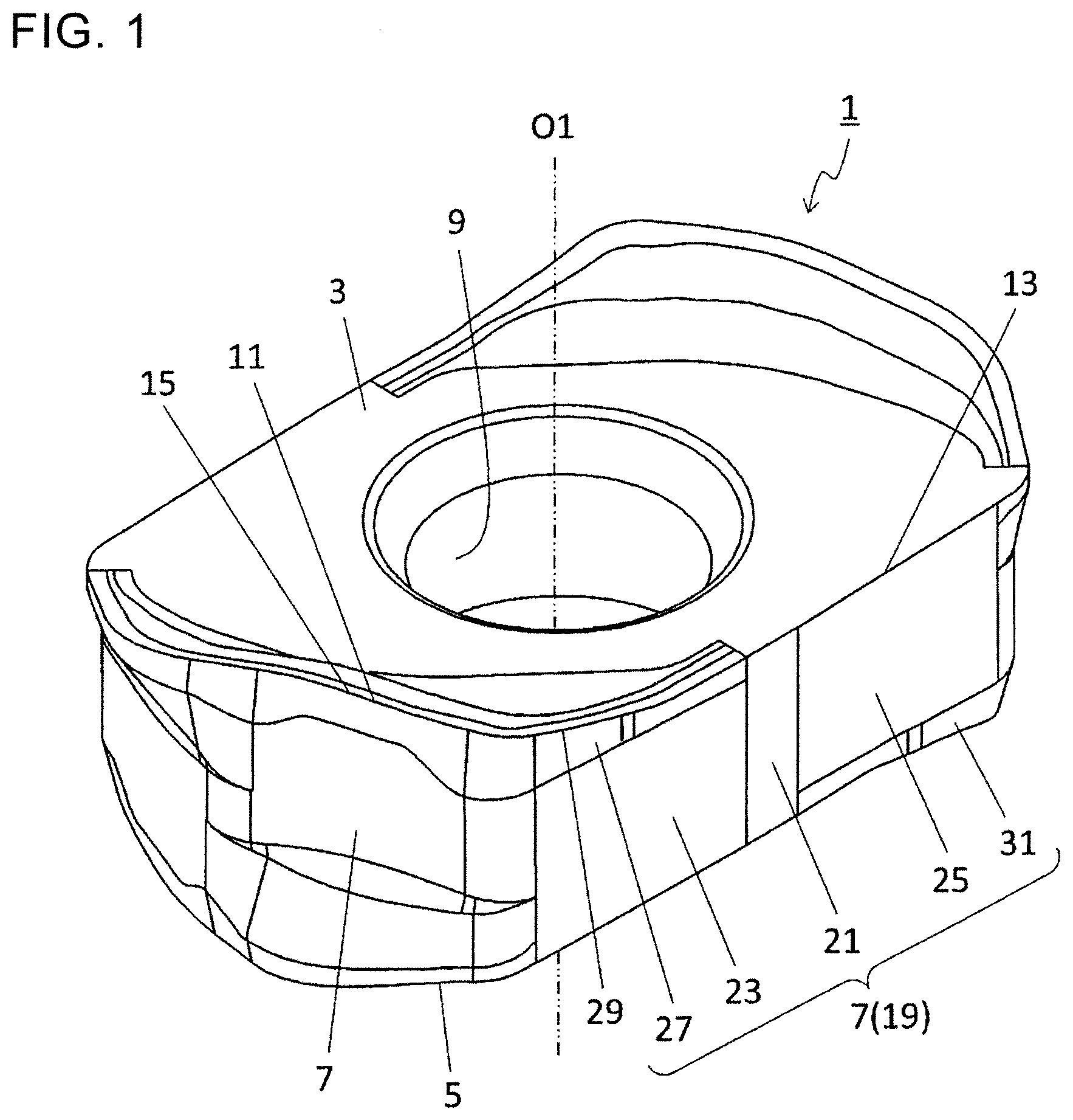 Patent US12325078 Figure 1 – Cutting insert, cutting tool, and method for manufacturing machined product