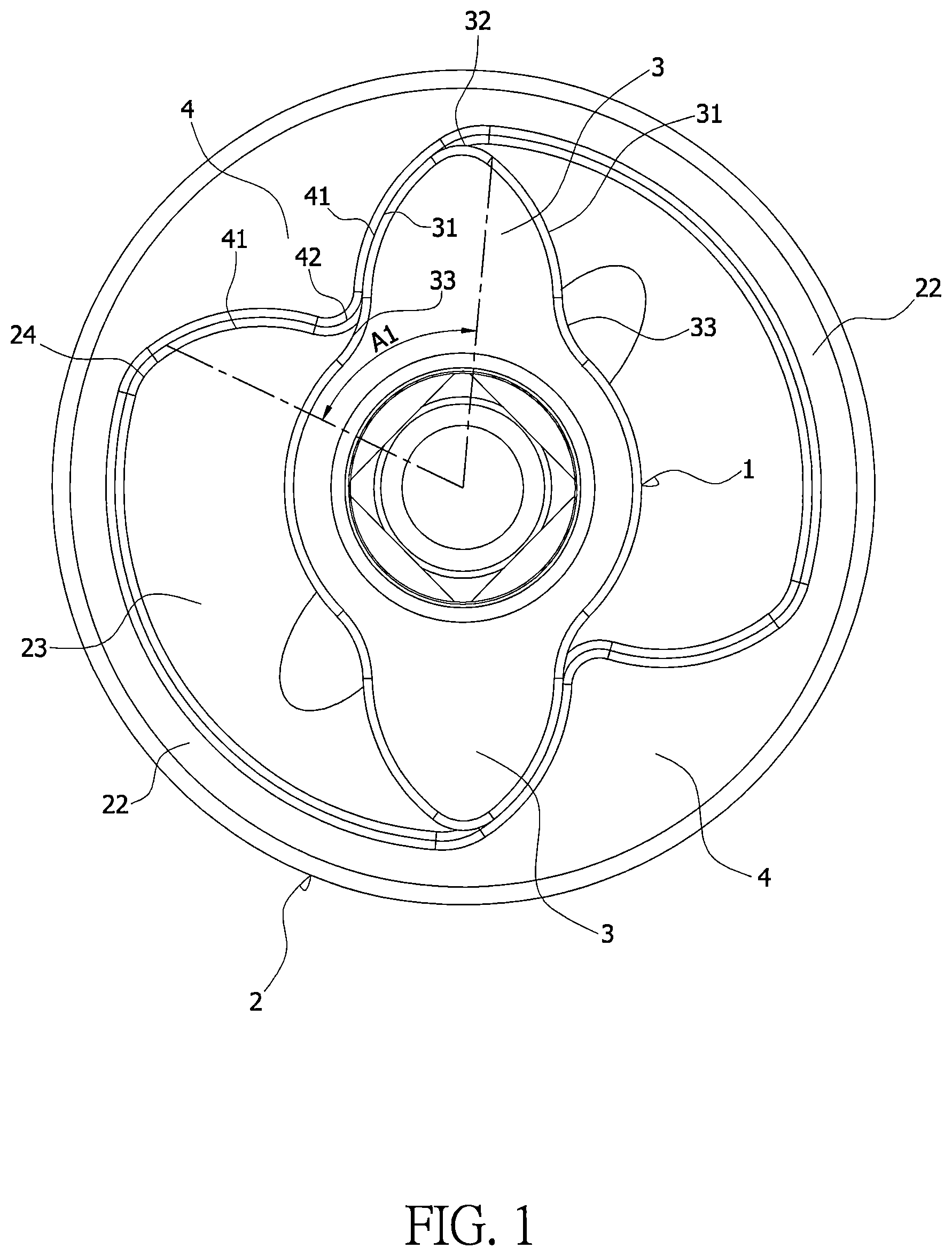 Patent US12325110 — Impact contact surface shape of an impact wrench — Figure 1
