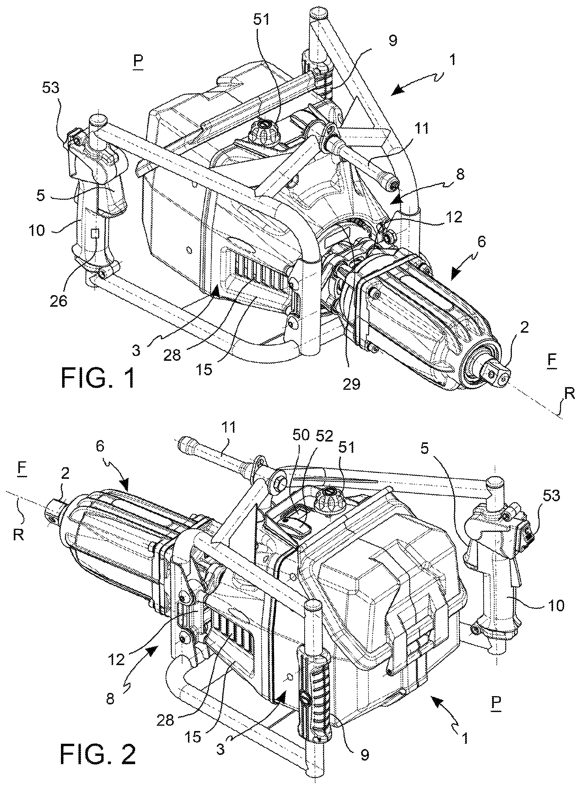 Patent US12325111 Figure 1 – Impact tool