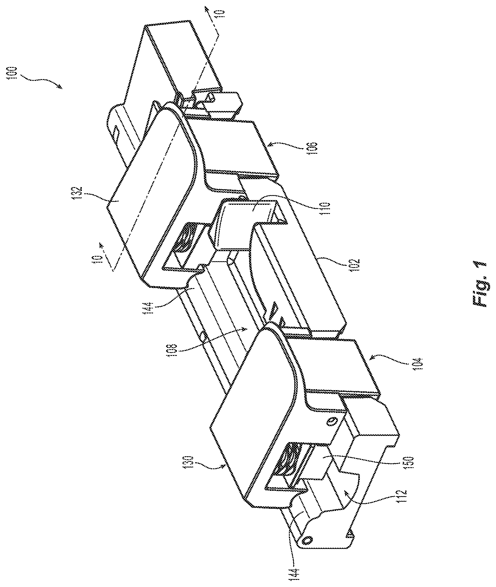 Patent US12325114 — Fiber handling tool with spring loaded doors — Figure 1