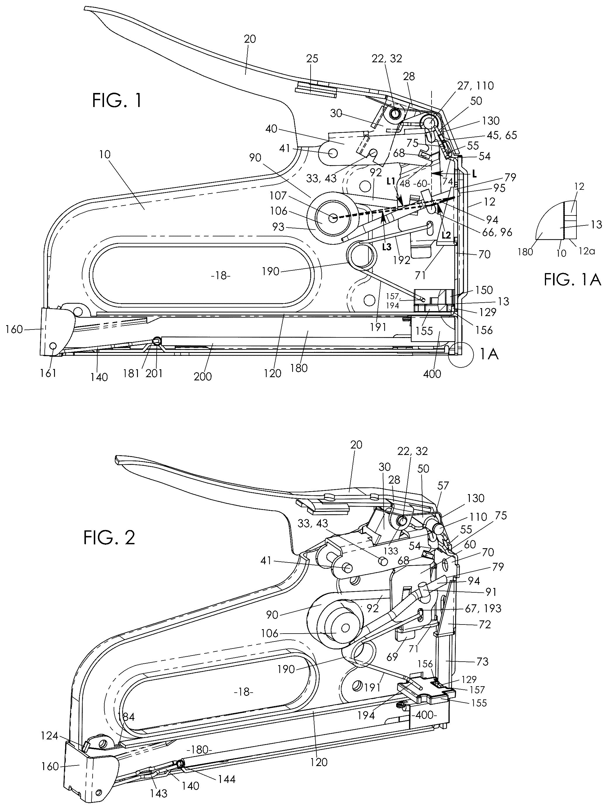 Patent US12325115 — High efficiency torsion spring tacker — Figure 1