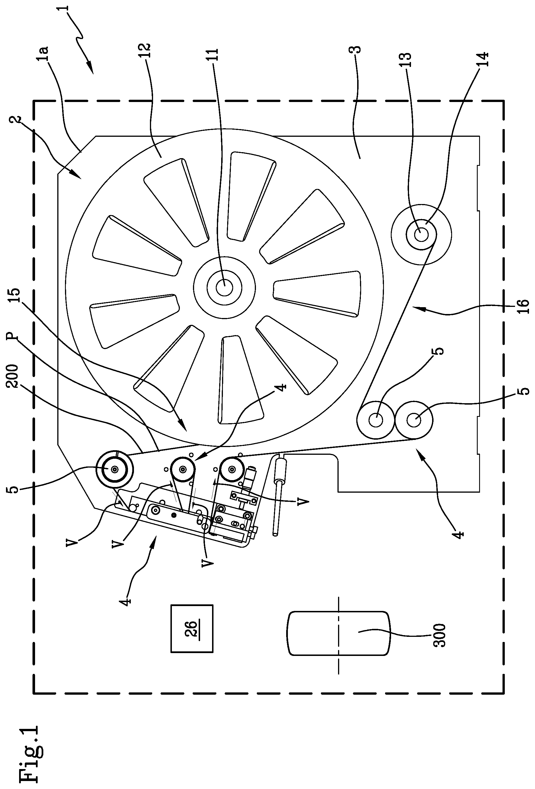 Patent US12325201 Figure 1 – Method and apparatus for applying rubberized electronic tags to a tyre being processed