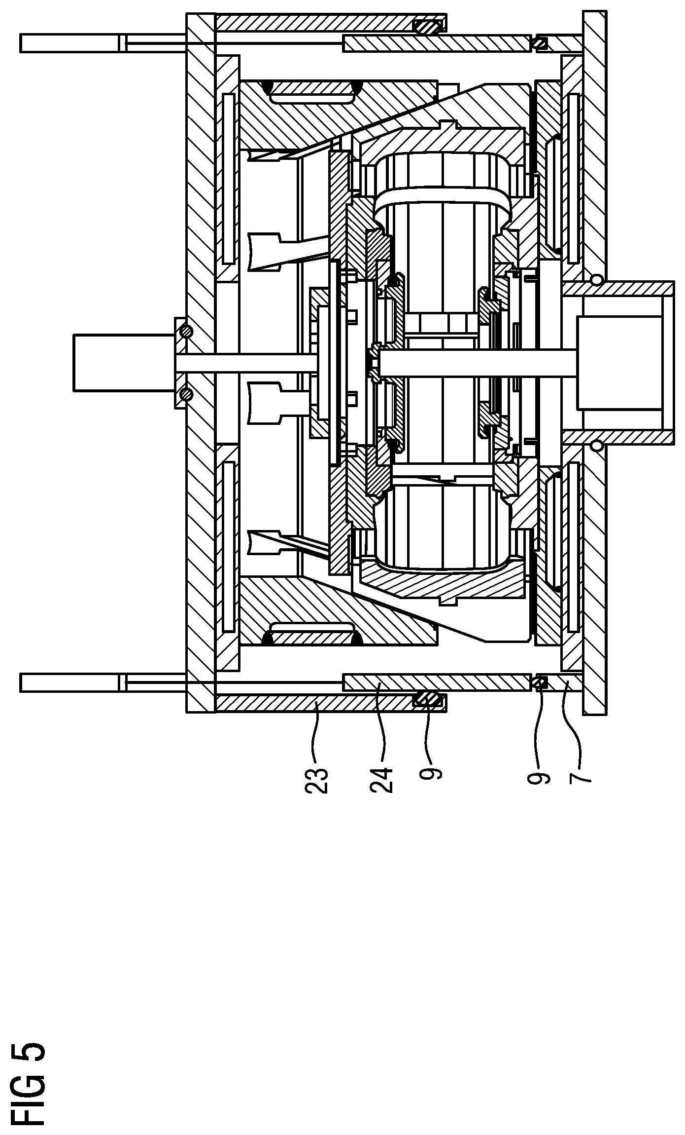 Patent US12325204 Figure 5 – Heating press and method for vulcanizing a vehicle tire in said heating press under vacuum