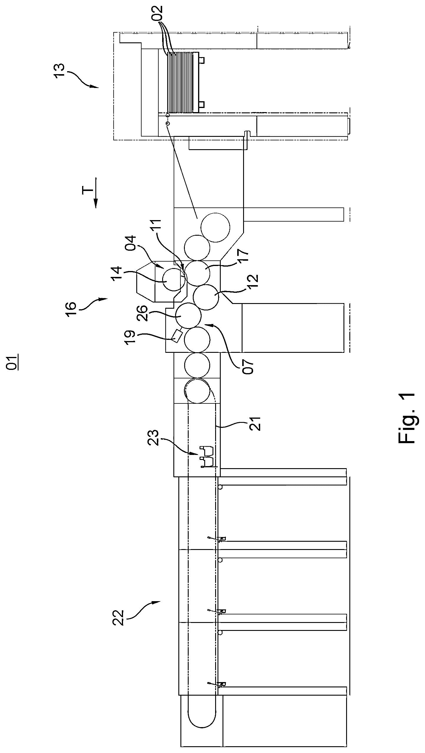 Patent US12325225 Figure 1 – Cylinder for aligning magnetic or magnetizable particles, system for mounting and/or positioning magnetic elements at the cylinder, and machine for generating optically variable image elements