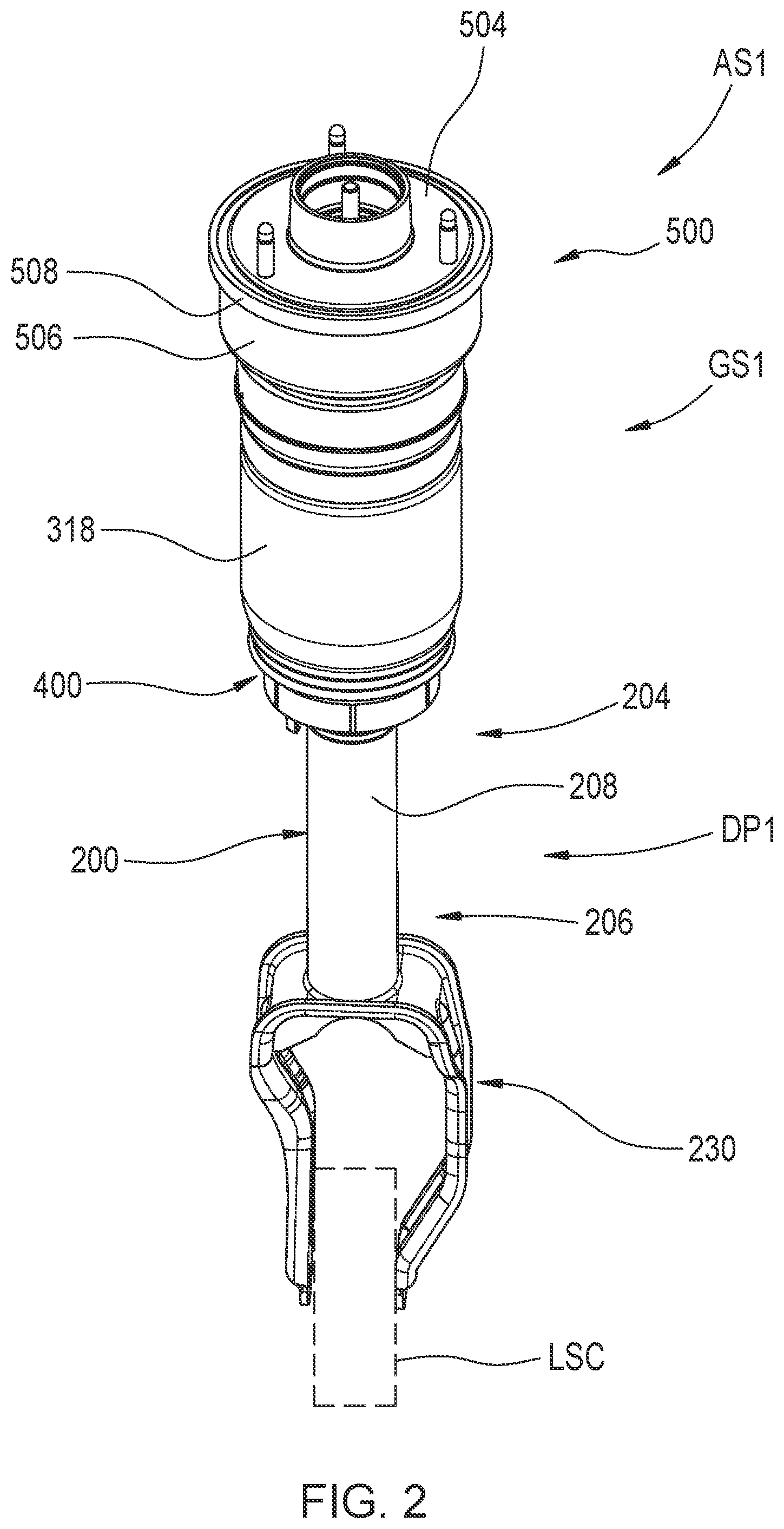 Patent US12325273 — Gas spring seal caps as well as gas spring and damper assemblies and methods including same — Figure 1