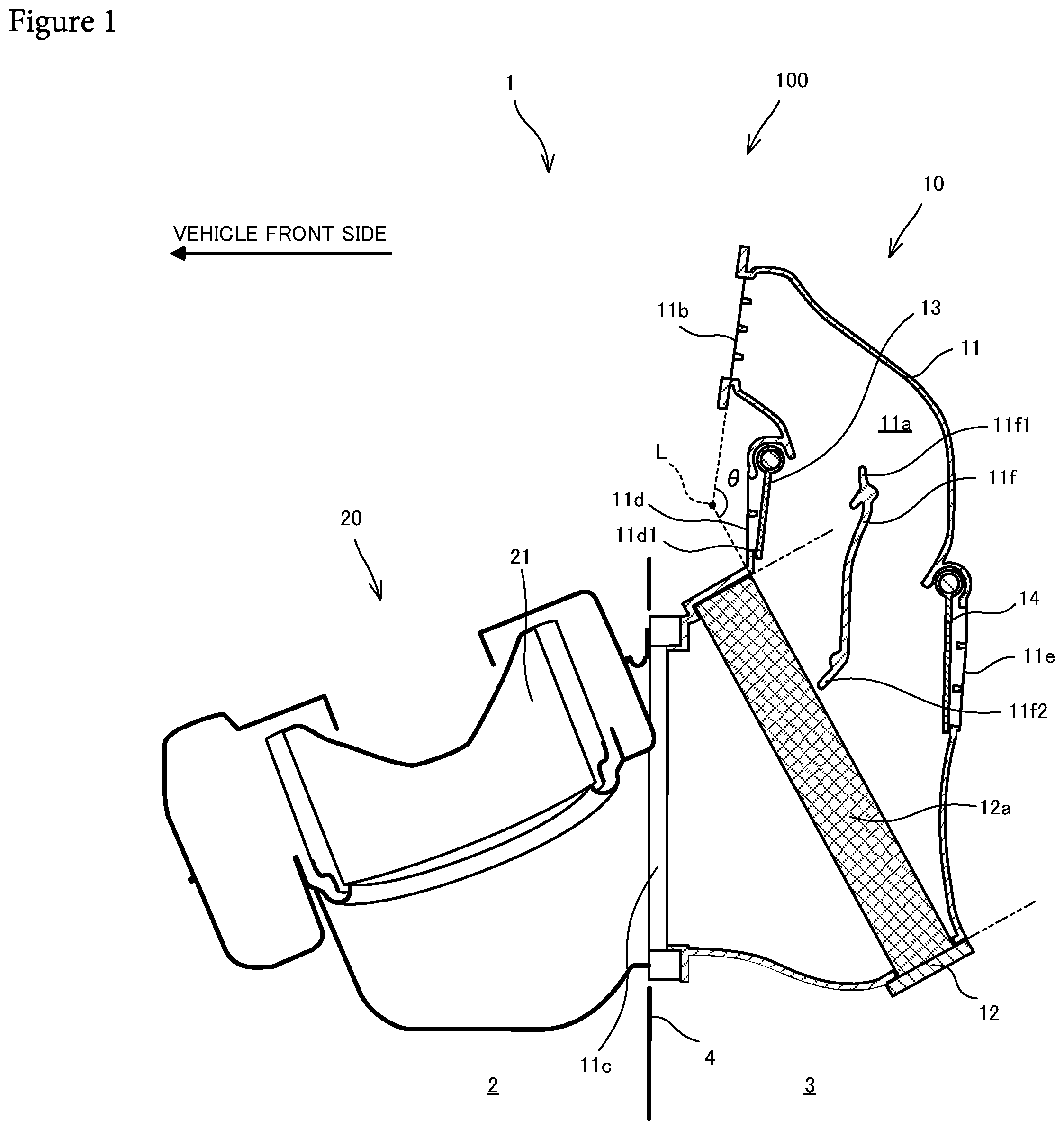 Patent US12325278 Figure 1 – Vehicle air-conditioning device