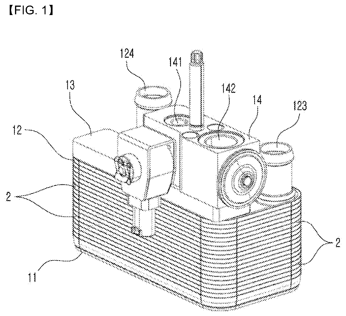 Patent US12325285 Figure 1 – Heat exchanger for vehicle