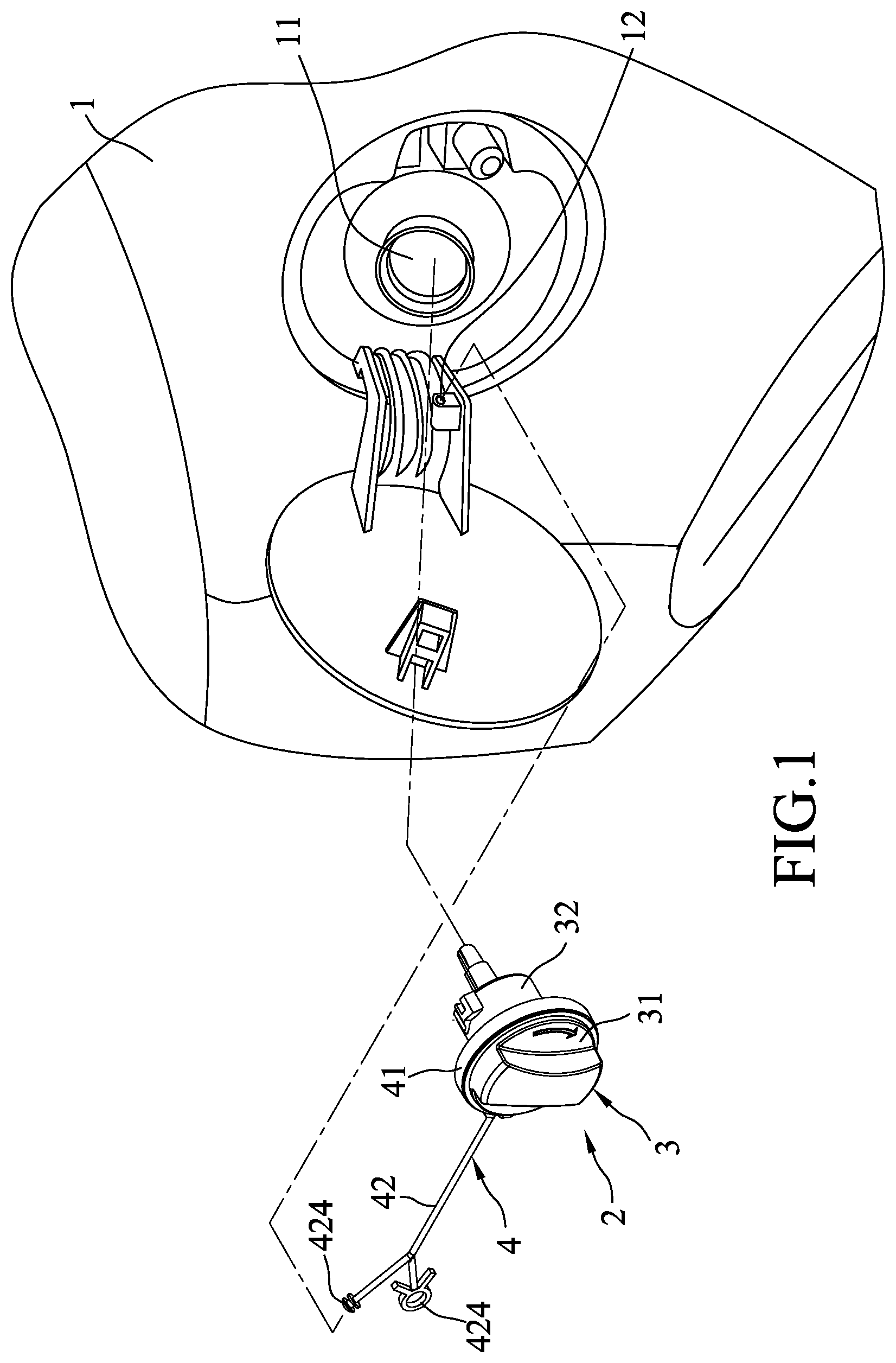 Patent US12325299 — Fuel tank cap — Figure 1