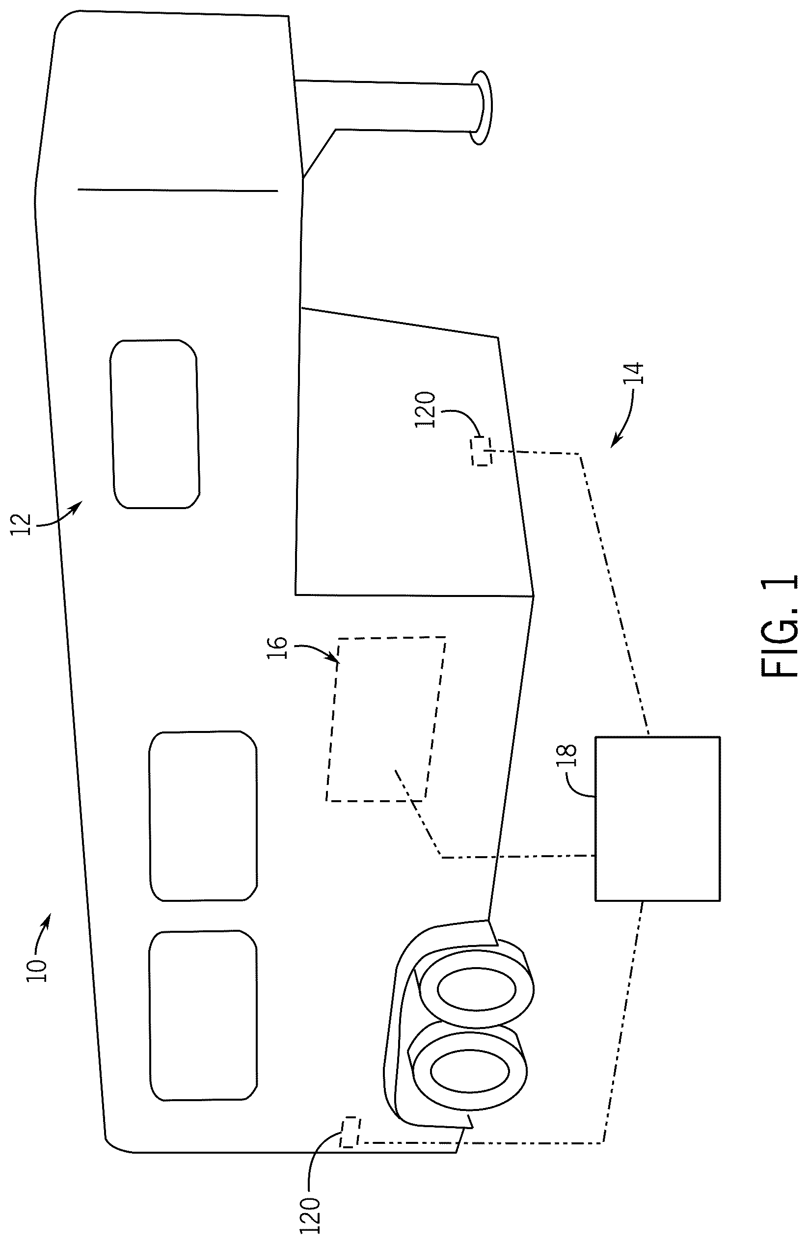 Patent US12325344 — Large animal hauling vehicle with supplemental animal stability system — Figure 1