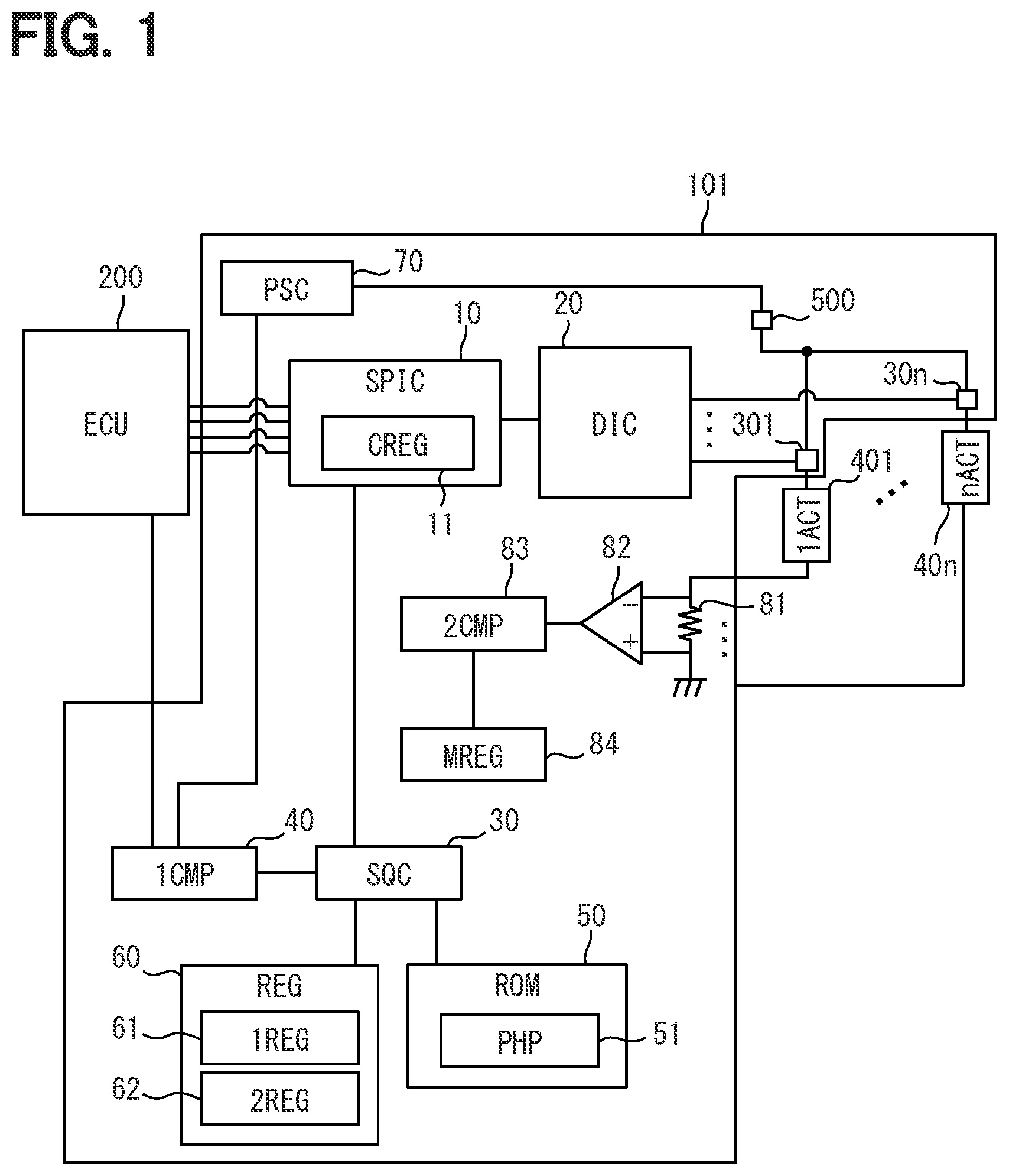 Patent US12325368 — Drive circuit for controlling conduction states of multiple loads — Figure 1