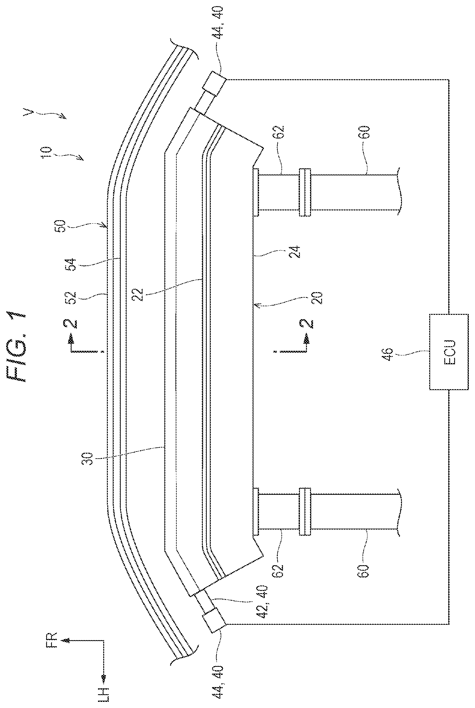 Patent US12325372 — Collision detection apparatus — Figure 1