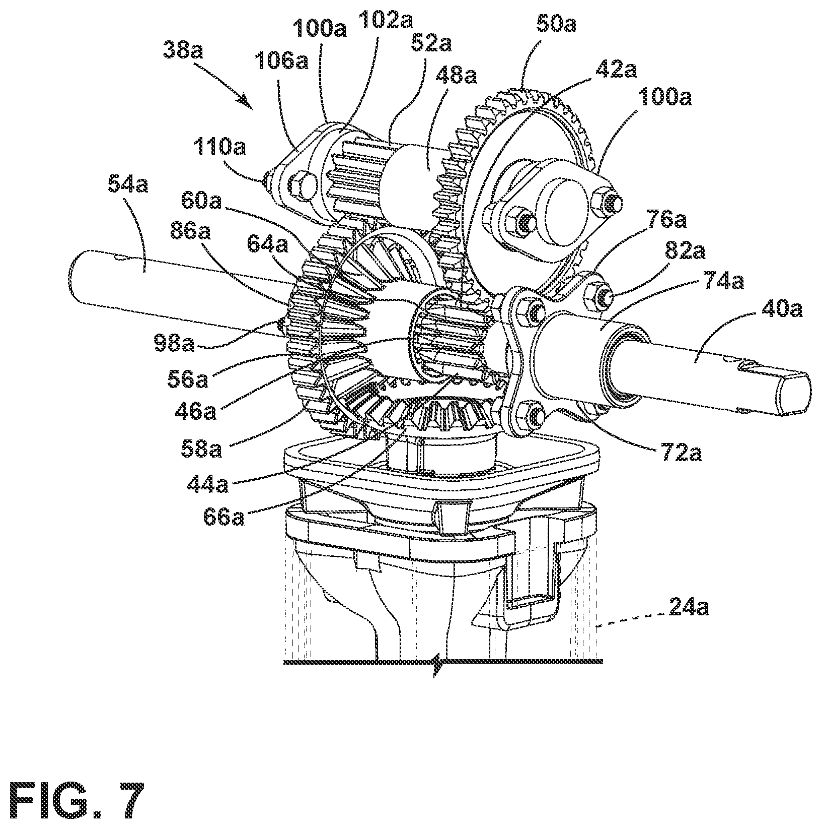Patent US12325387 Figure 7 – Landing gear assembly