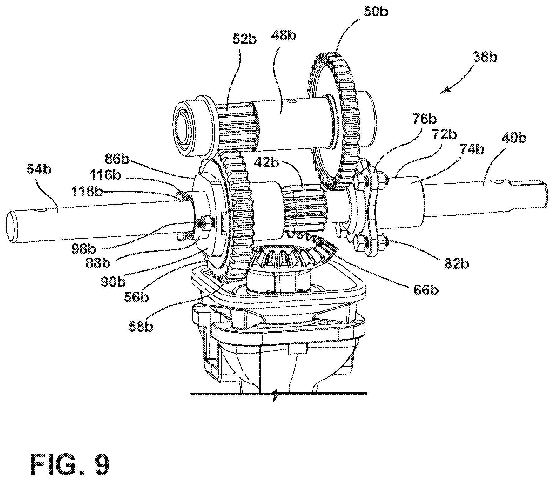 Patent US12325387 Figure 9 – Landing gear assembly