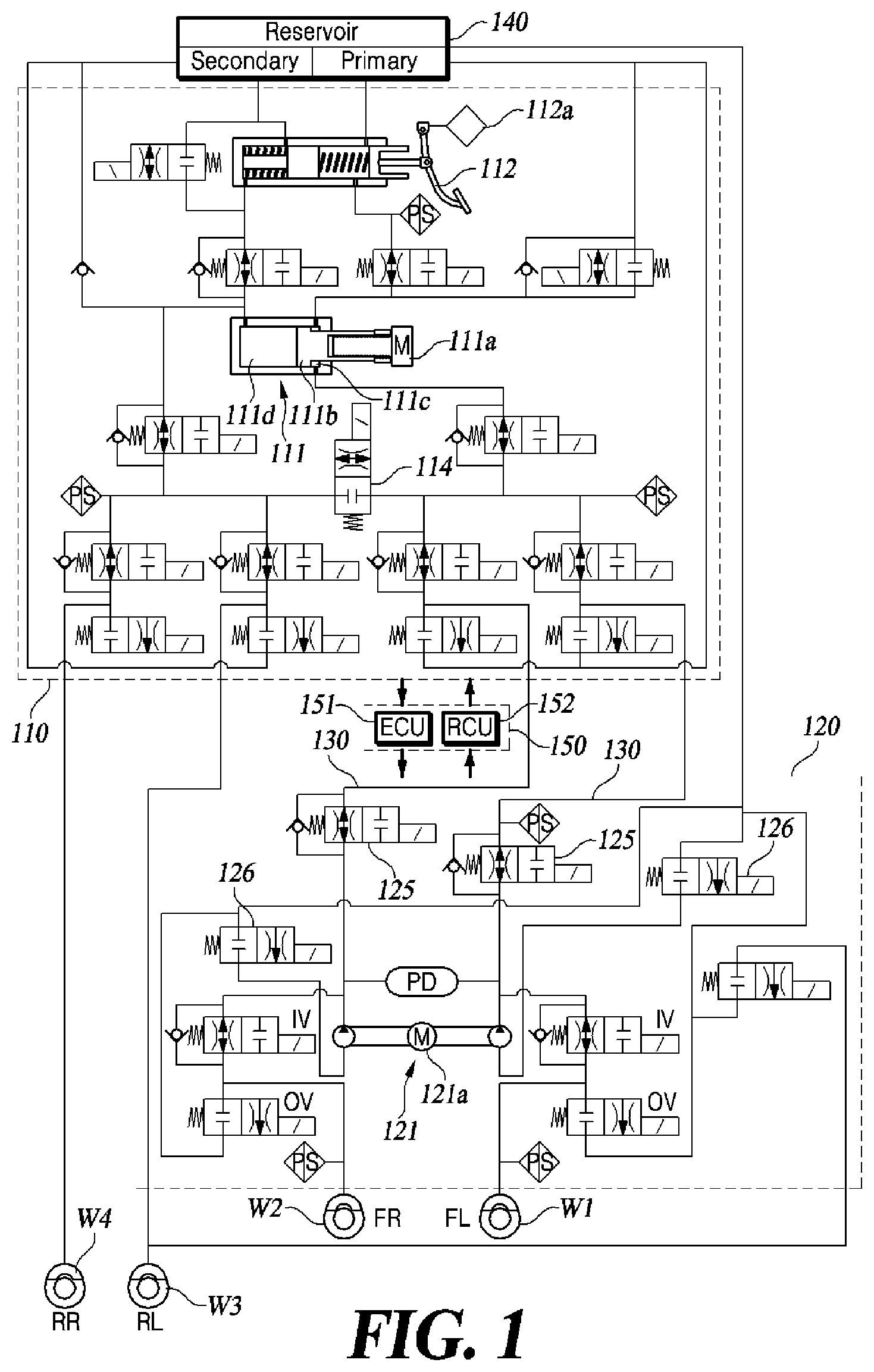 Patent US12325405 Figure 1 – Electronic brake for vehicle and control method therefor