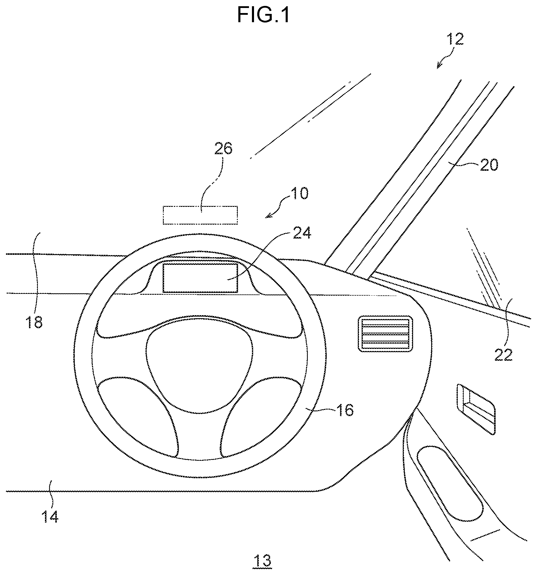 Patent US12325443 — Vehicle display control device, vehicle display system, vehicle display control method, and vehicle display control program — Figure 1