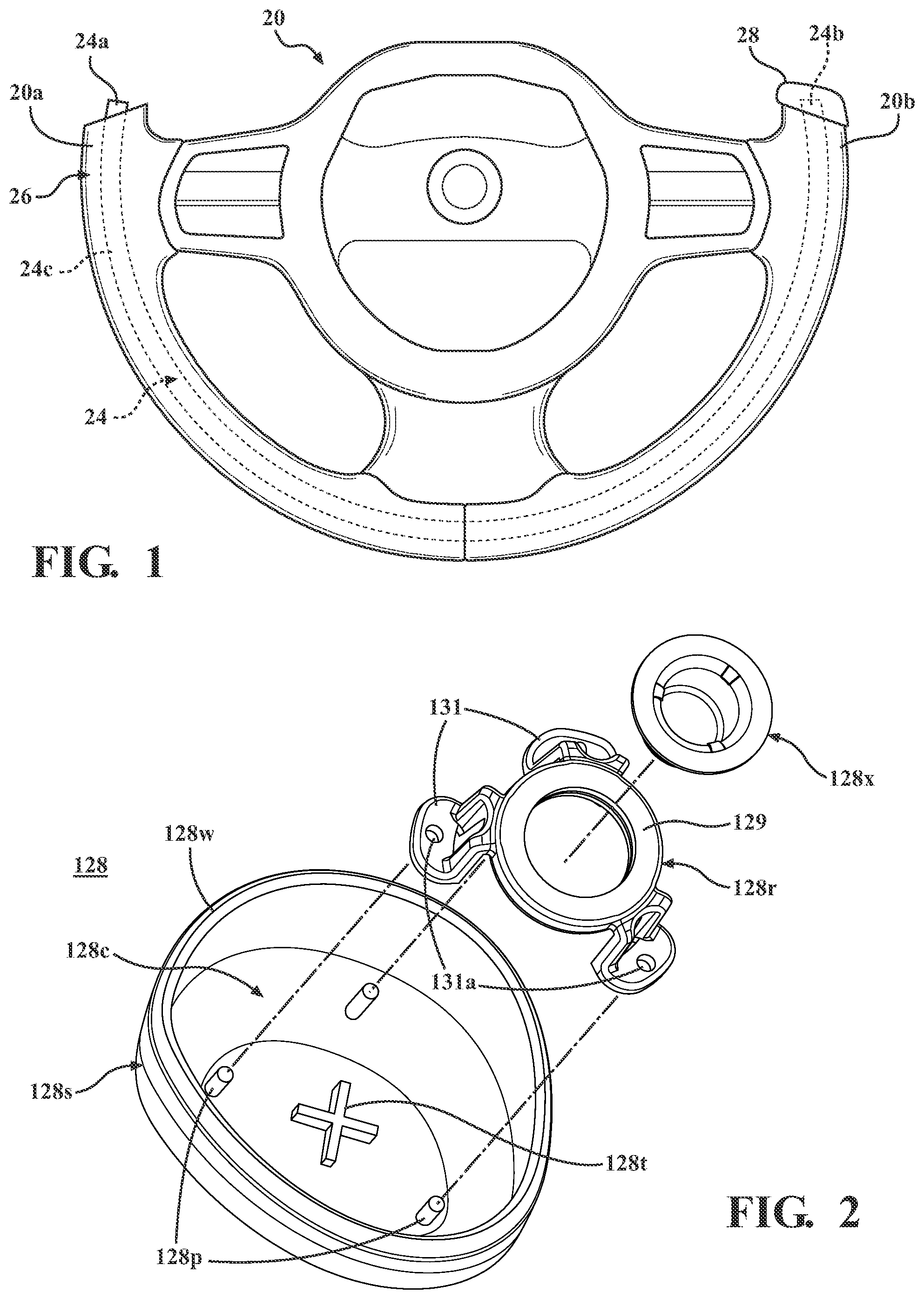 Patent US12325462 — Steering wheel end caps and associated application structures — Figure 1