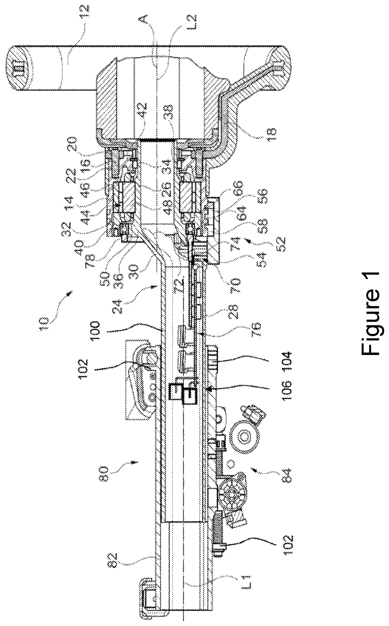 Patent US12325464 — Adjustable steering column for a vehicle — Figure 1