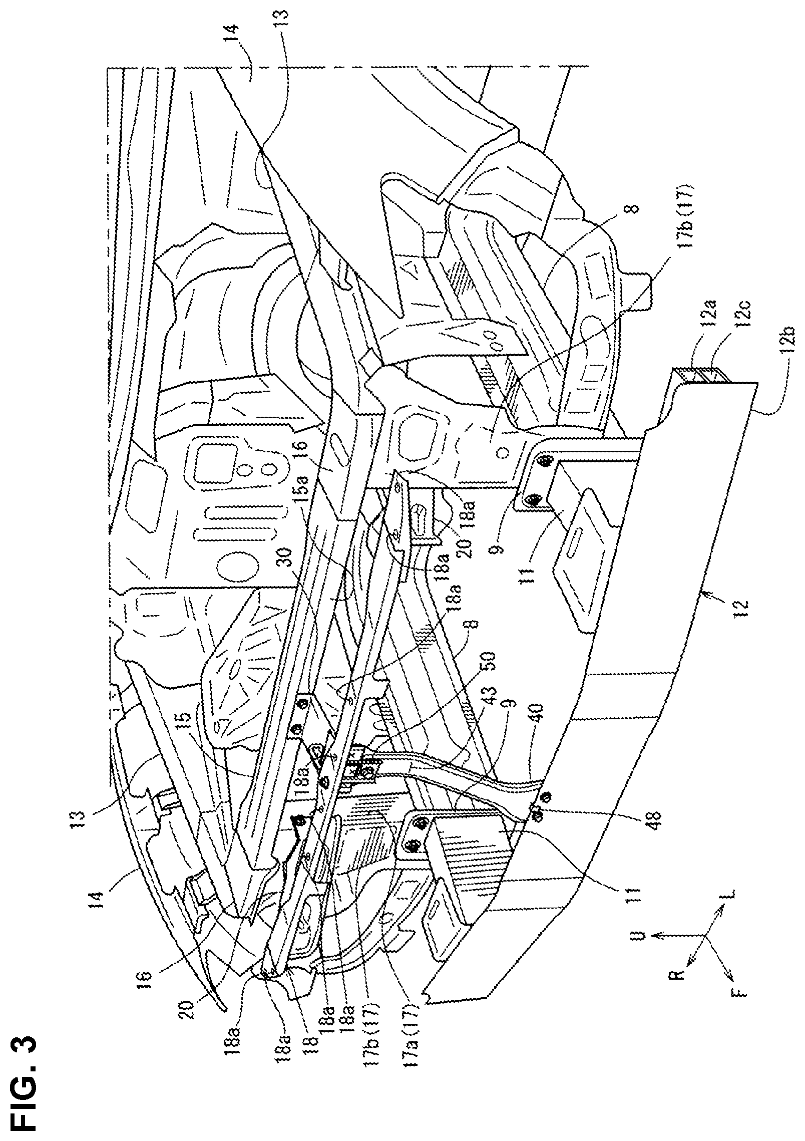 Patent US12325465 — Front structure of vehicle — Figure 1