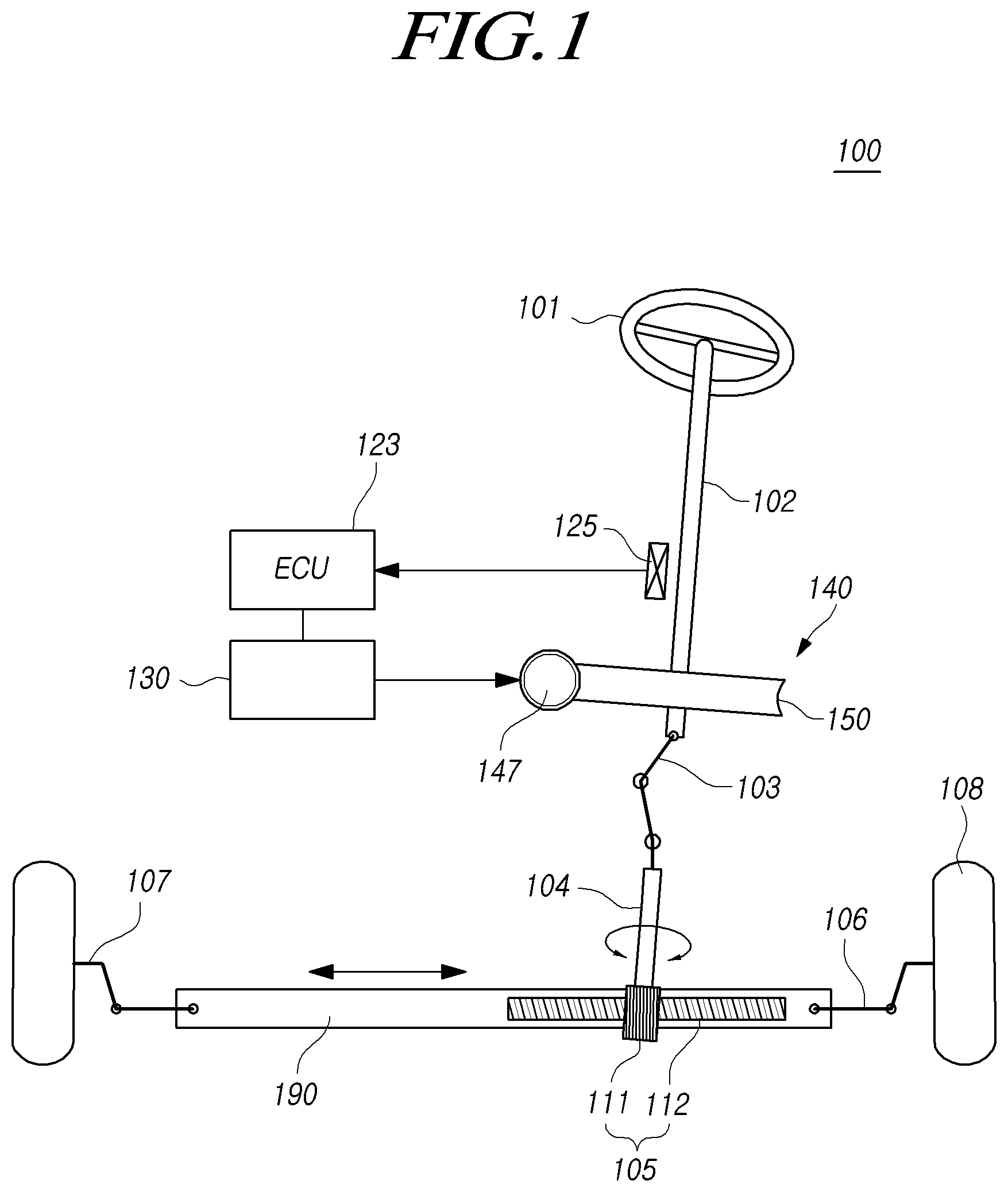Patent US12325474 — Reducer for vehicle steering device — Figure 1
