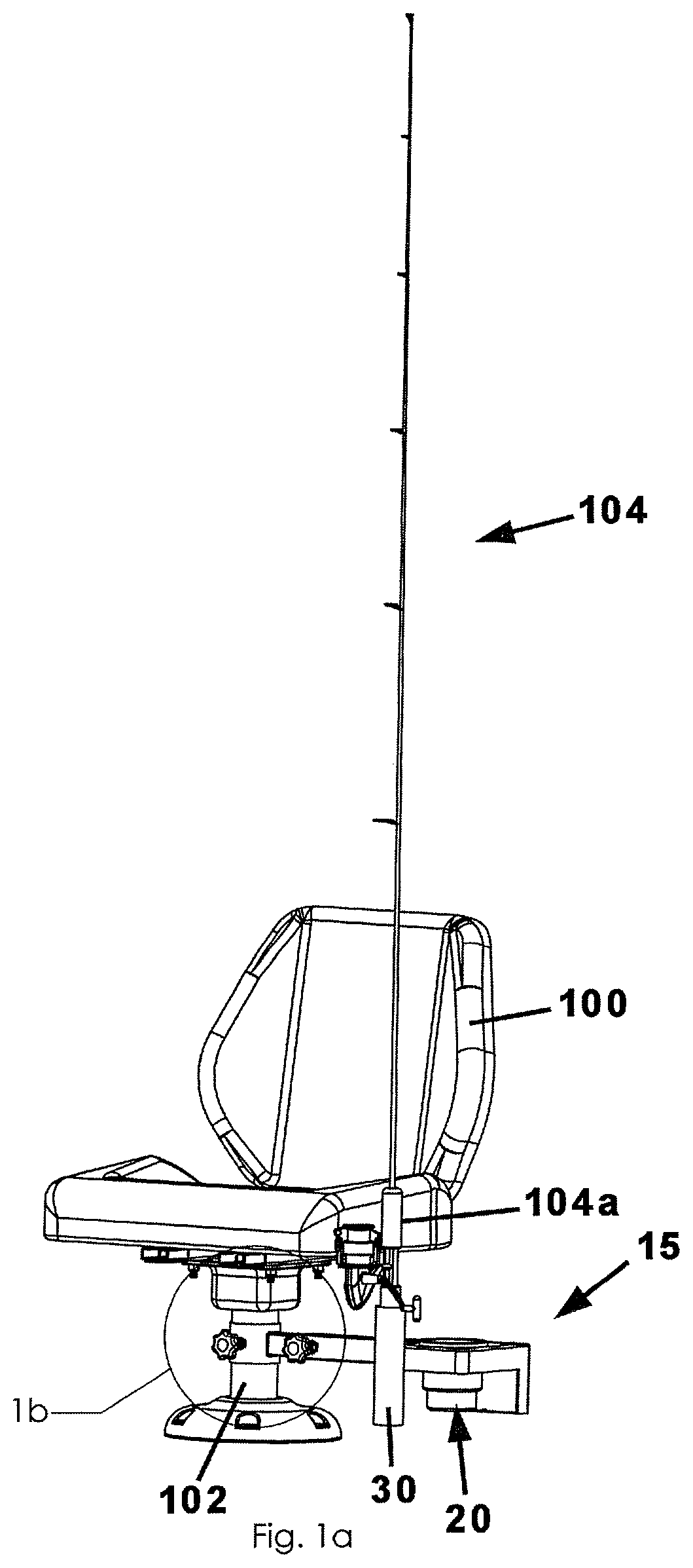 Patent US12325495 — Boat seat with integrated rod and beverage holders — Figure 1