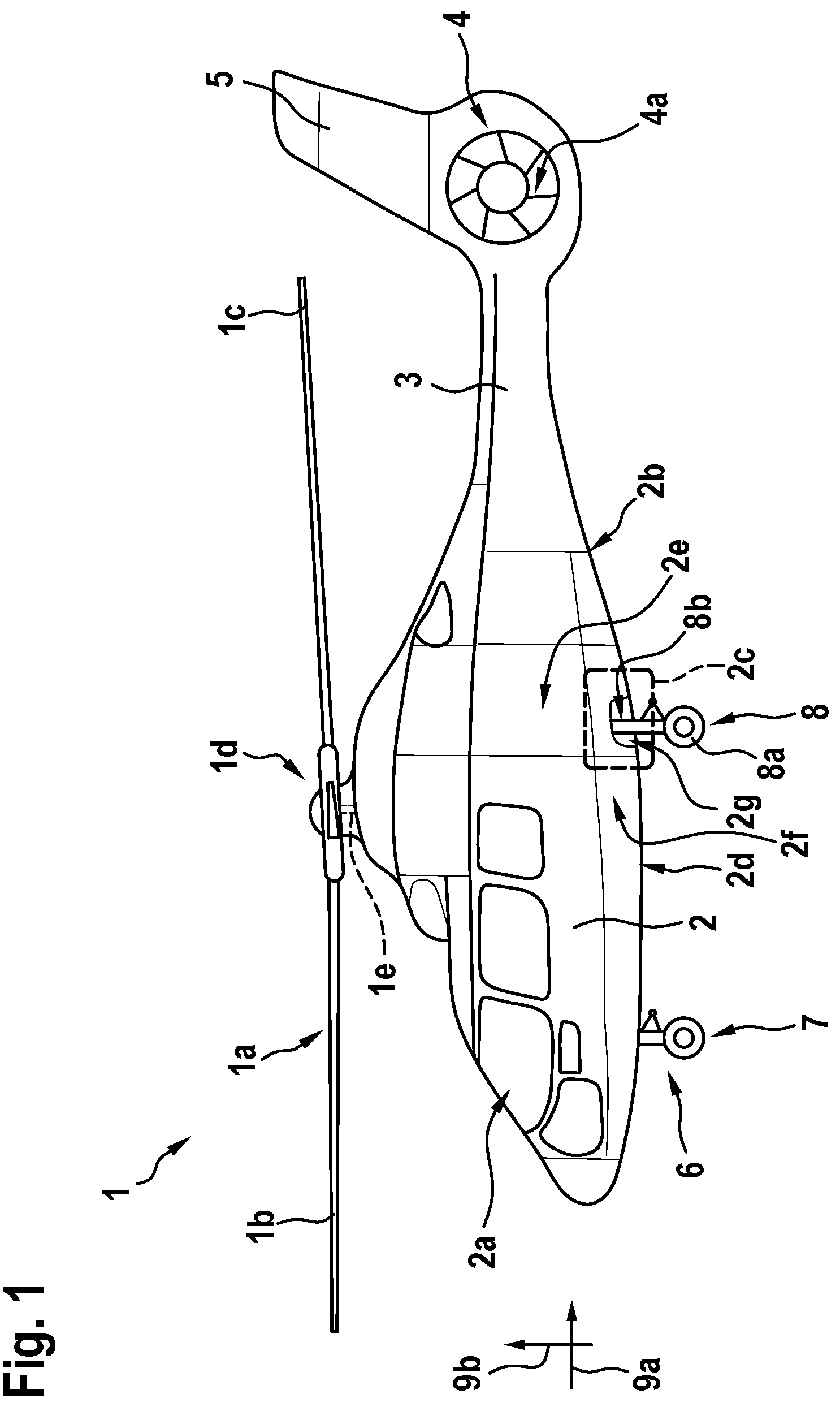 Patent US12325512 — Rotorcraft with a non-retractable wheel-type landing gear — Figure 1