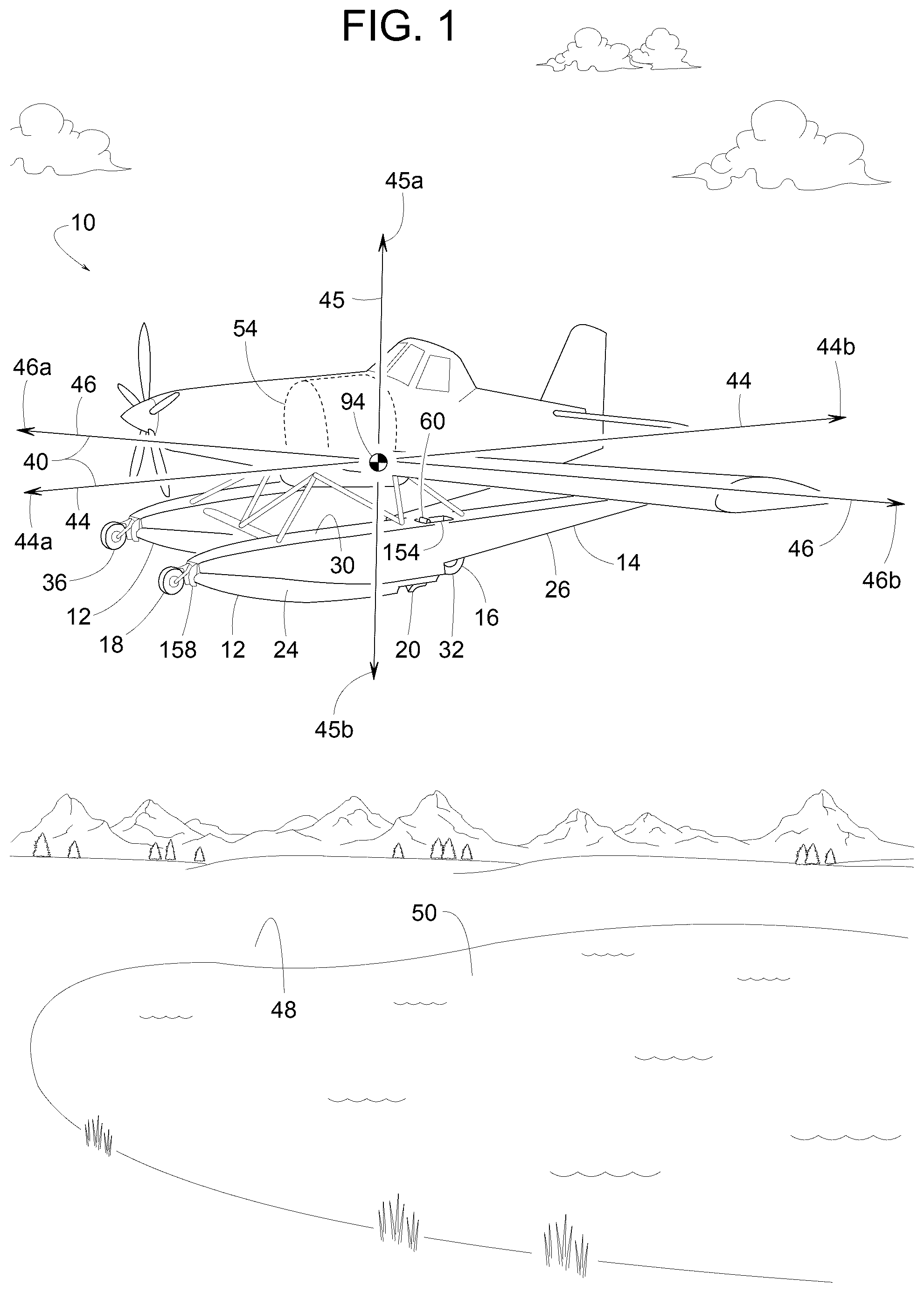 Patent US12325513 — Notched hydroplane surface for aircraft floats — Figure 1