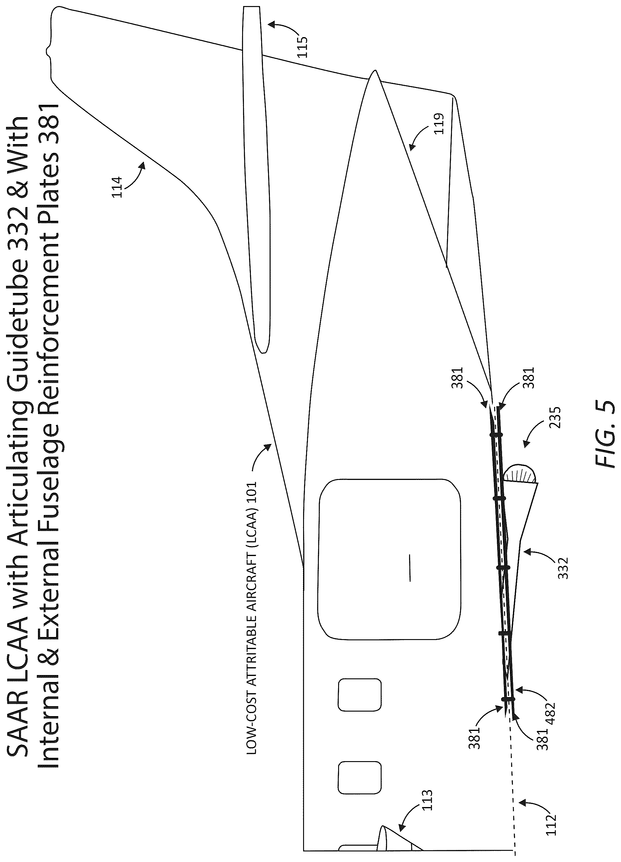 Patent US12325530 Figure 5 – Aircraft performance modification system that provides and controls systems settings that provision proactive, precise, and rapid control of aircraft center-of-gravity locations, flight control positions, power settings, lift, drag, performance, maneuverability, stability, and controllability