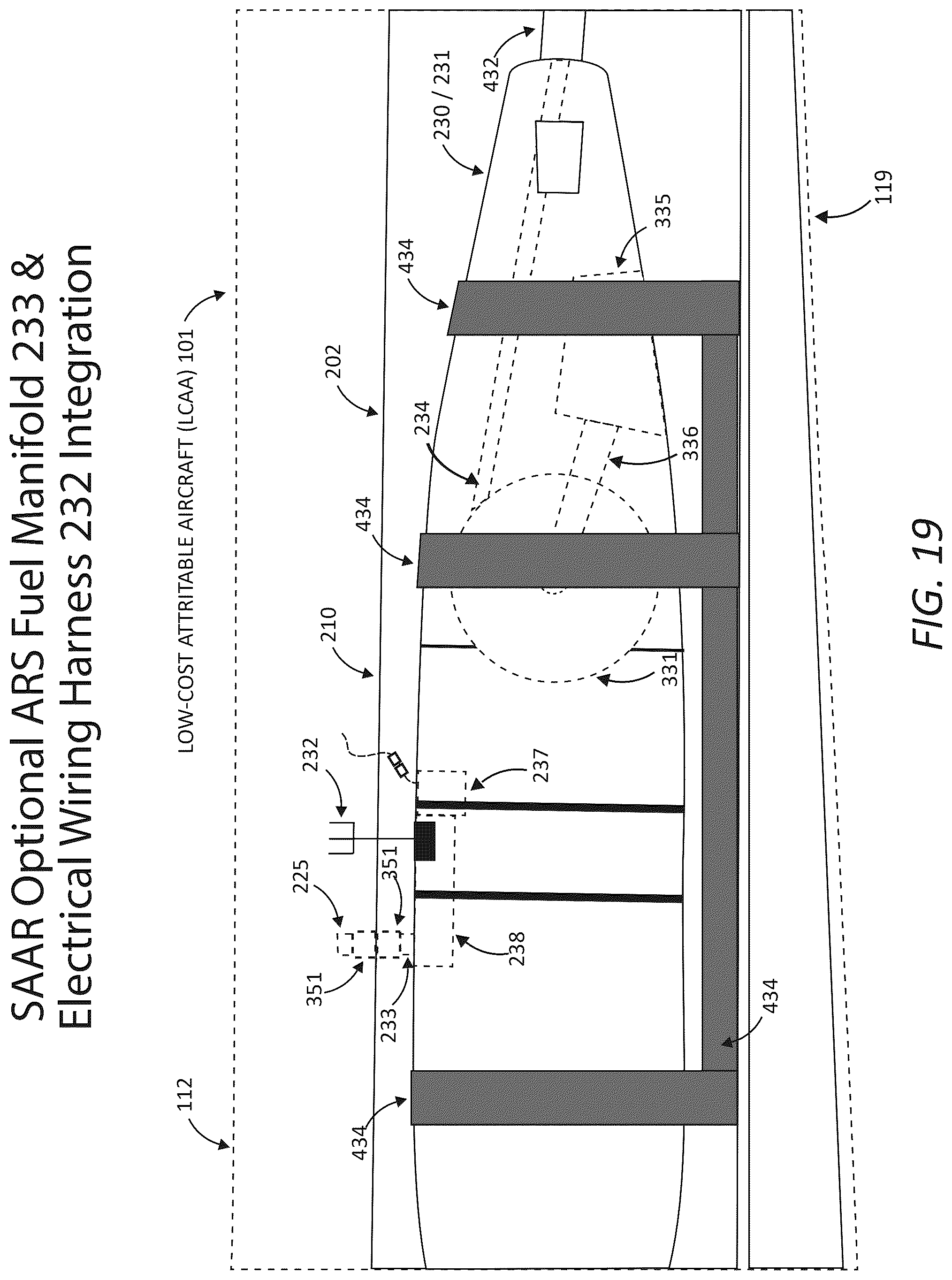Patent US12325530 Figure 17 – Aircraft performance modification system that provides and controls systems settings that provision proactive, precise, and rapid control of aircraft center-of-gravity locations, flight control positions, power settings, lift, drag, performance, maneuverability, stability, and controllability