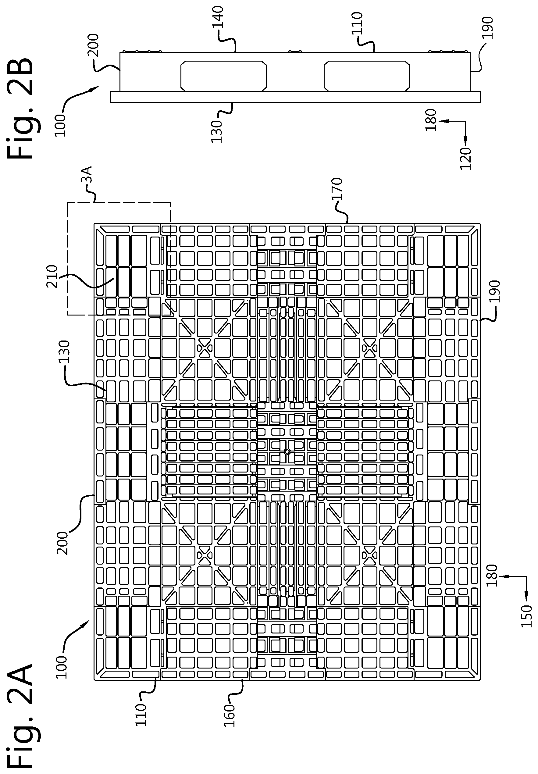 Patent US12325552 — Plastic pallet with removable elastomer footpads — Figure 1