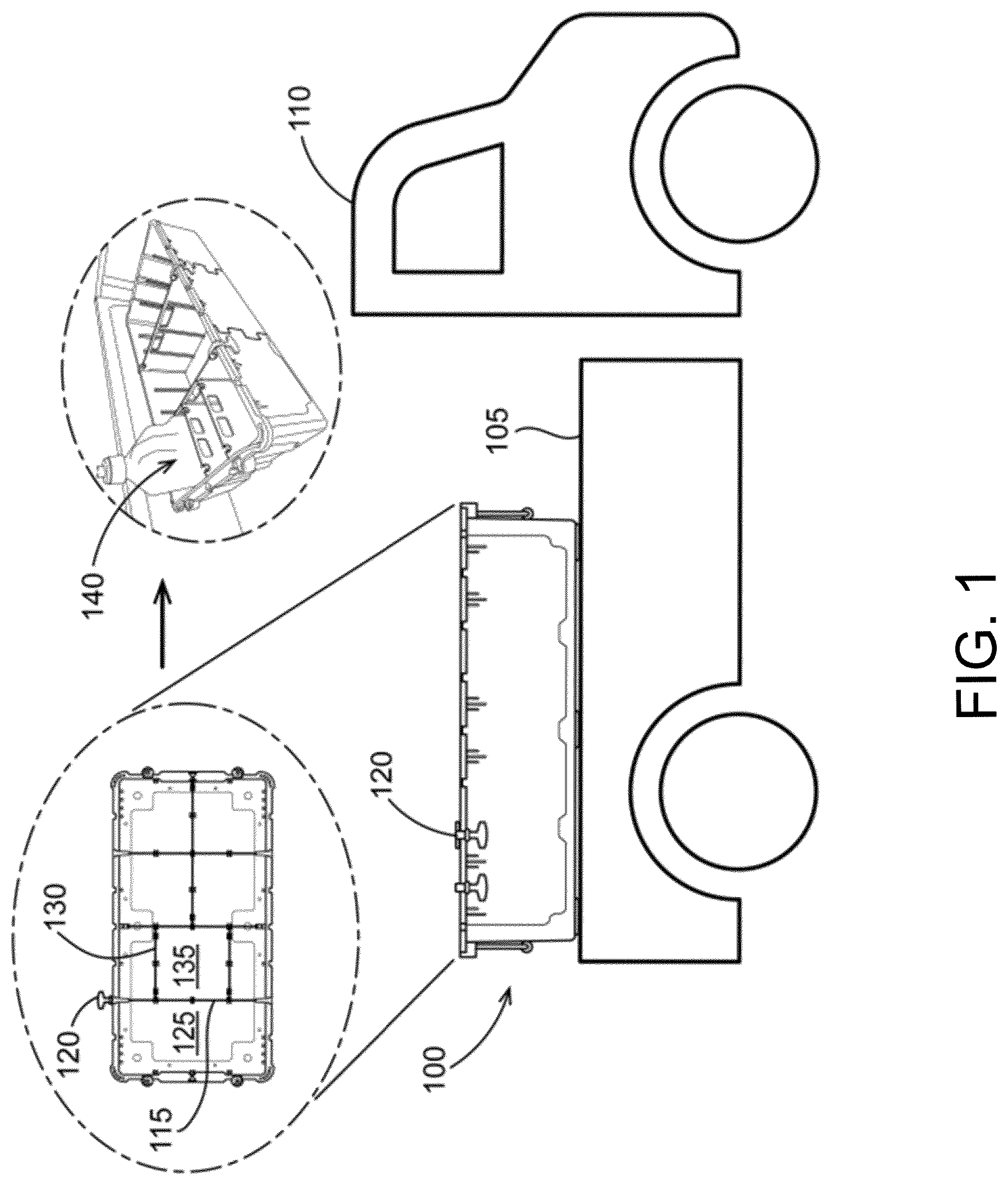 Patent US12325556 Figure 1 – Repositionable divider and container reinforcing coupler