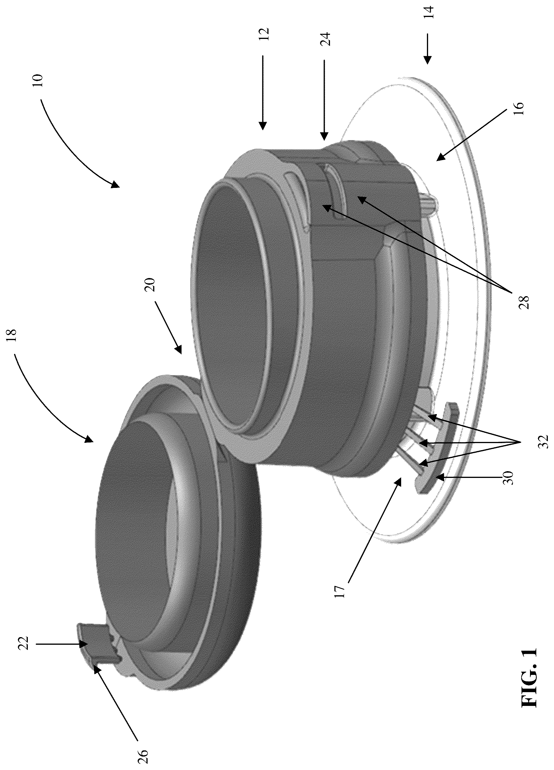 Patent US12325568 — Tethered closure device — Figure 1