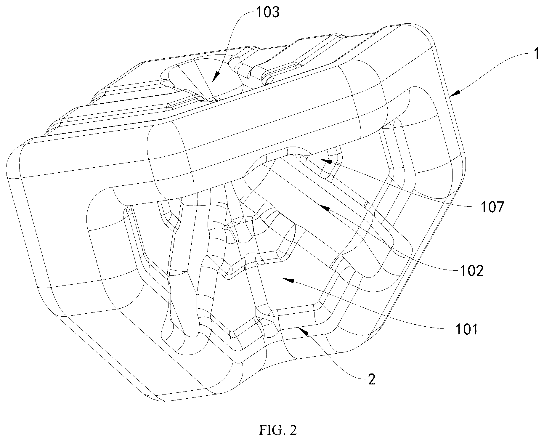 Patent US12325573 — Double-layer structured cushioning corner protector — Figure 1