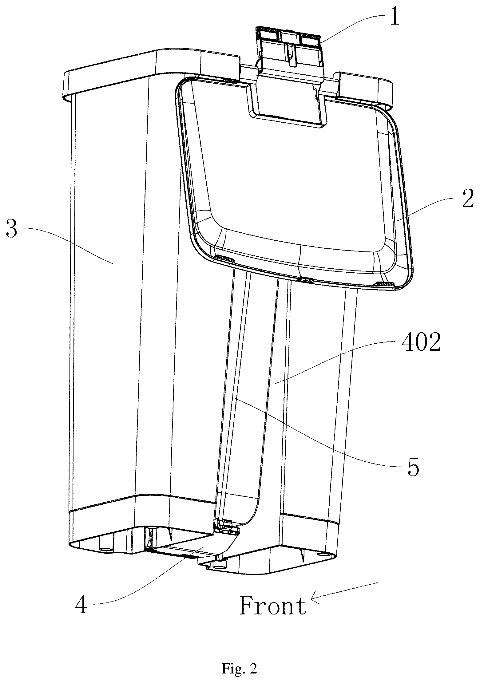 Patent US12325584 — Flip trash can — Figure 1