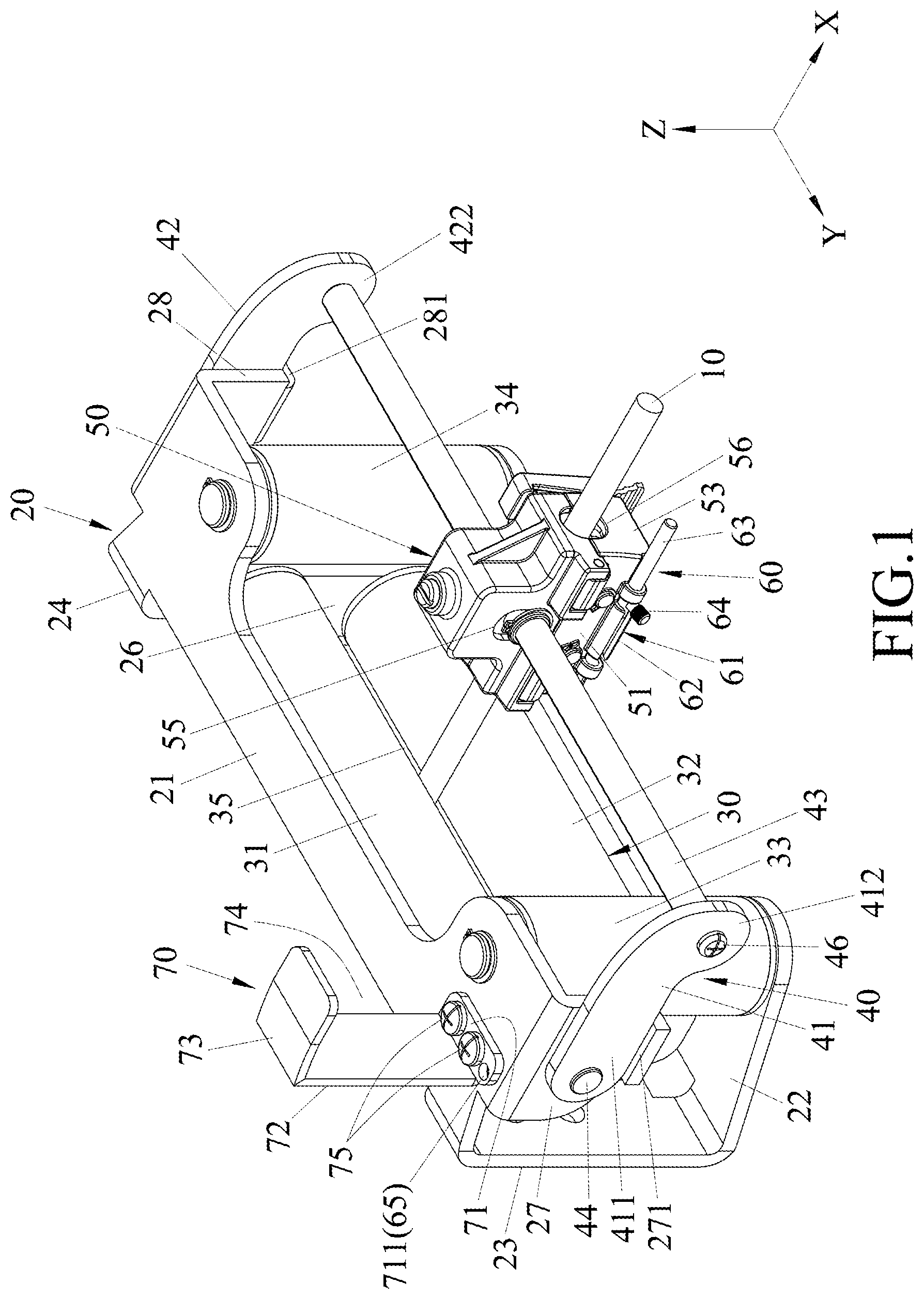 Patent US12325612 Figure 1 – Cable guiding assembly