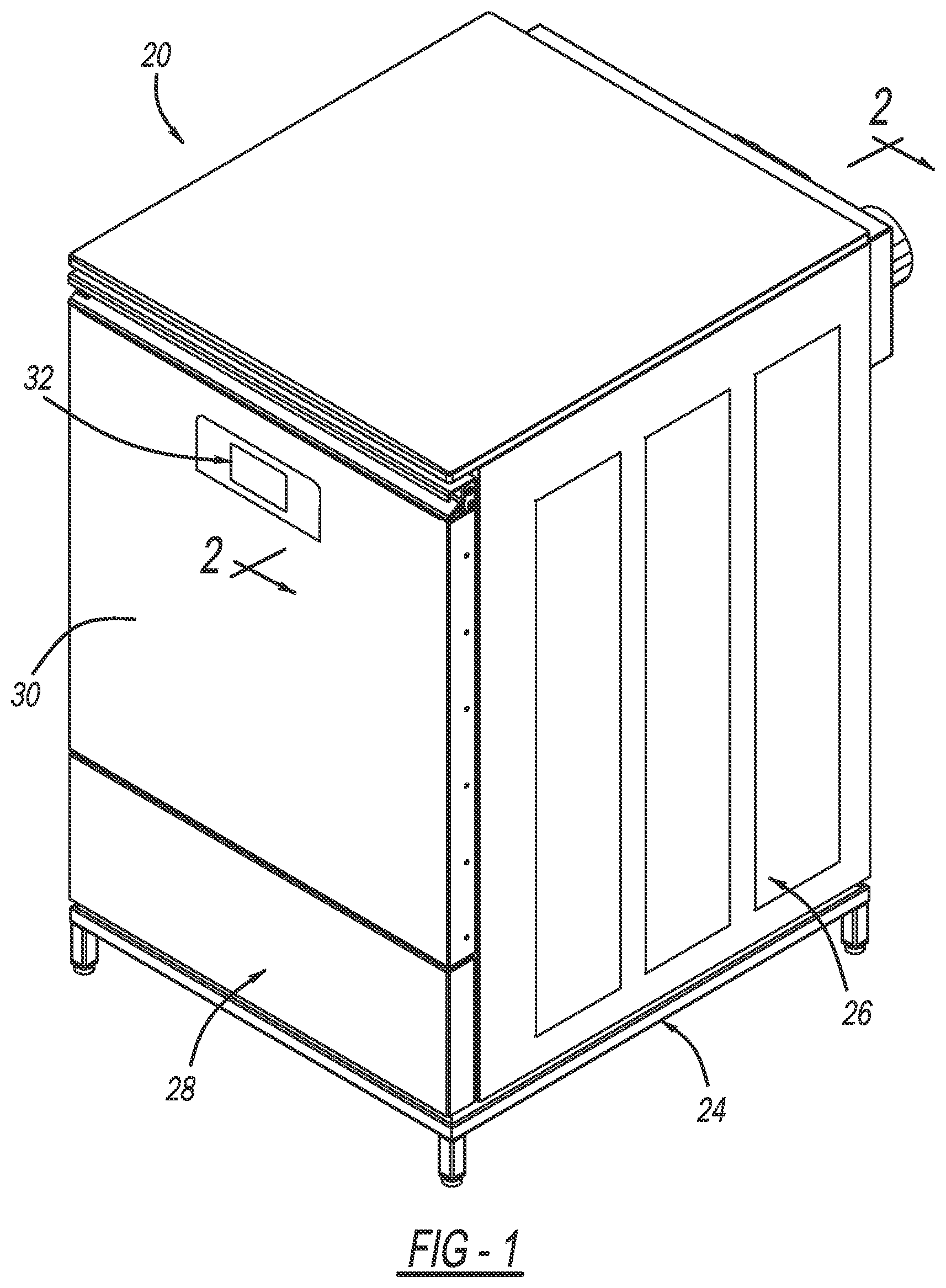 Patent US12325944 — Controlling process air bypass around the drum in combo wash-dry system — Figure 1